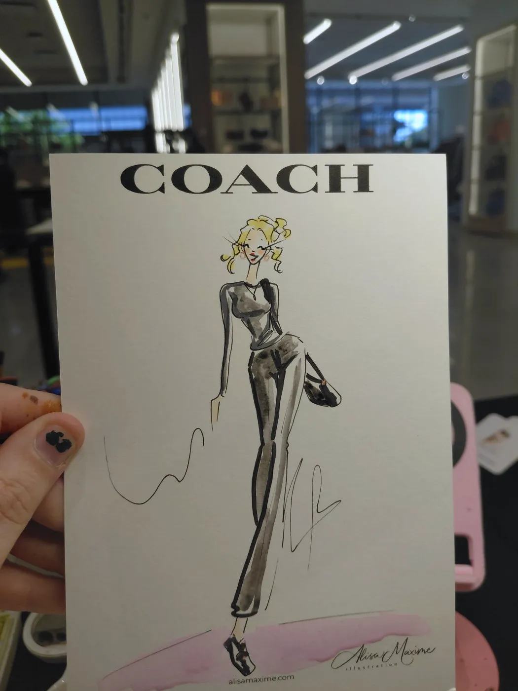 Live fashion sketch 15 from Coach Grand Opening at West End Center, Lubbock
