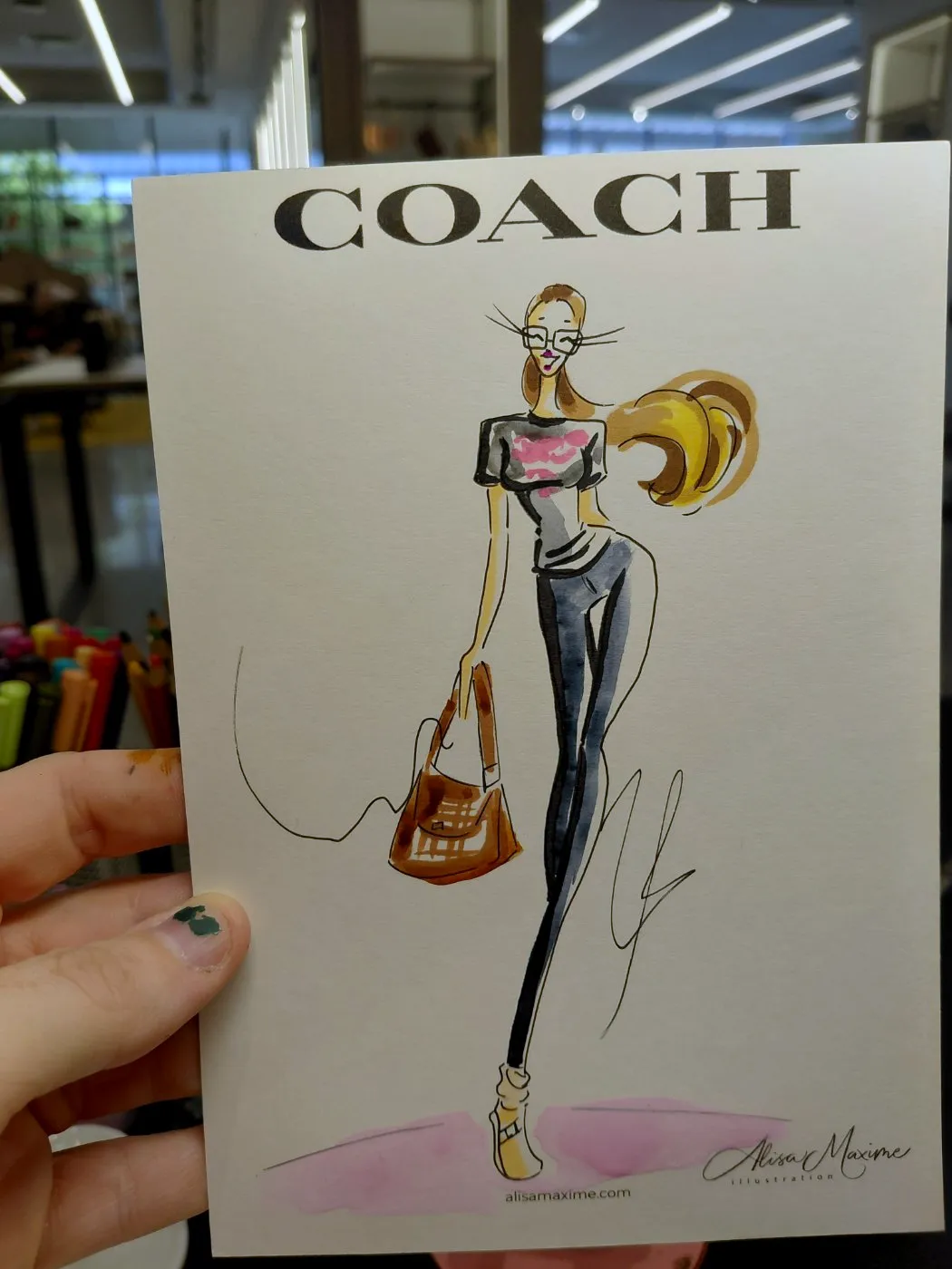 Live fashion sketch 6 from Coach Grand Opening at West End Center, Lubbock