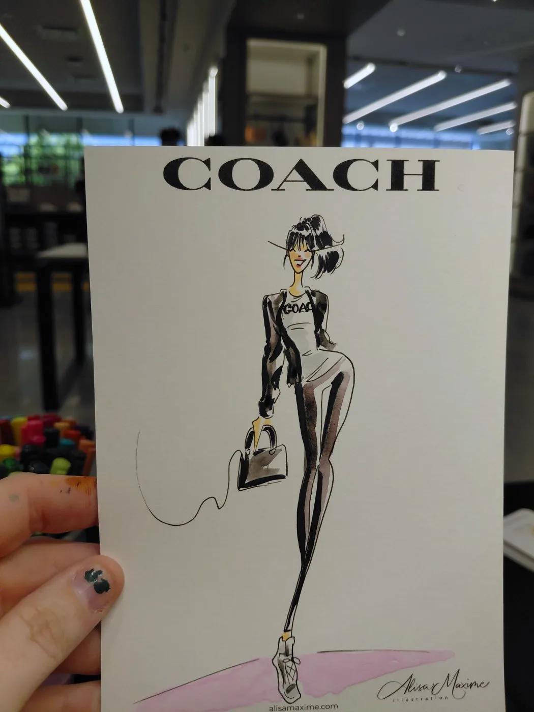 Live fashion sketch 8 from Coach Grand Opening at West End Center, Lubbock