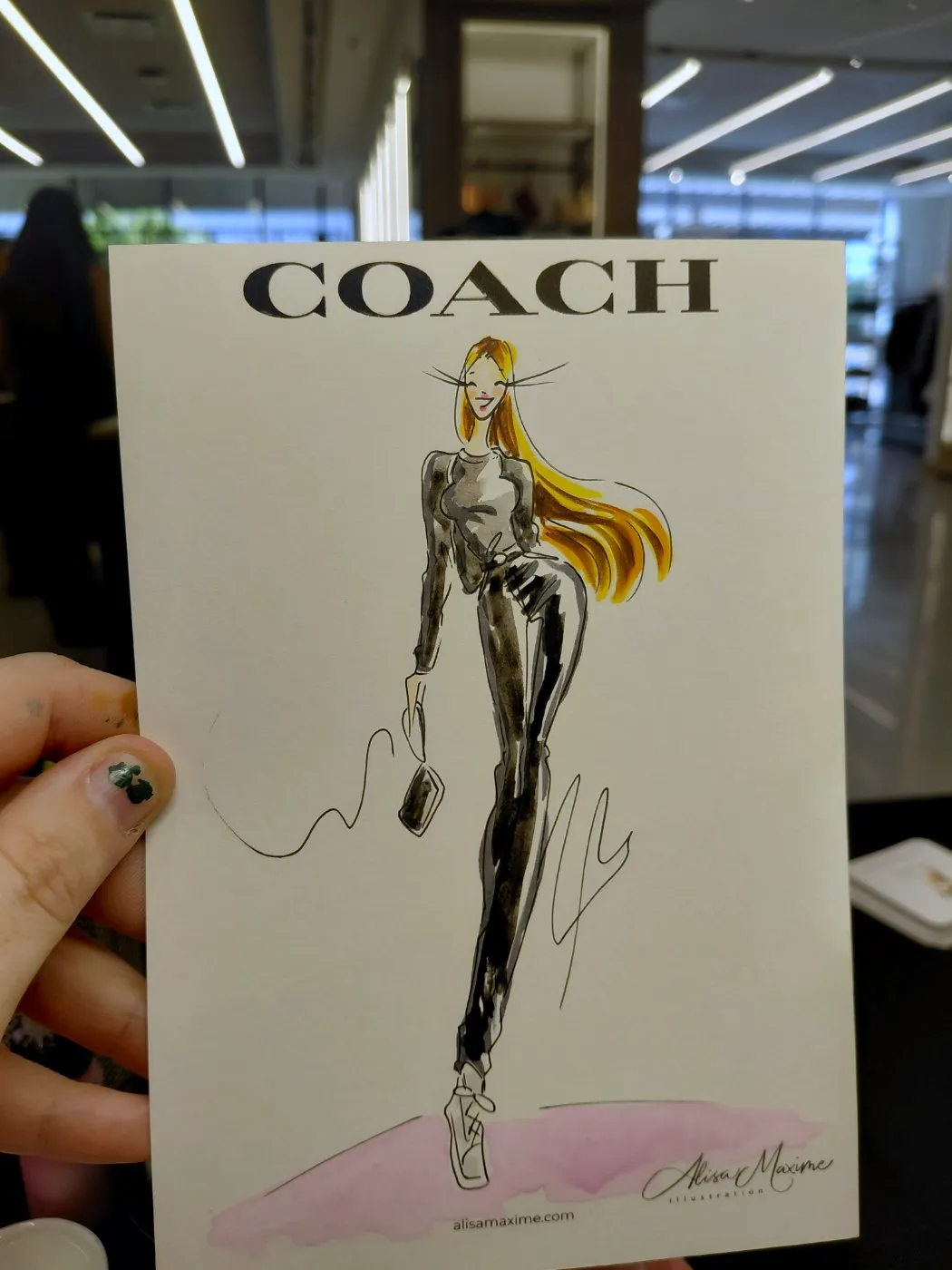 Live fashion sketch 9 from Coach Grand Opening at West End Center, Lubbock
