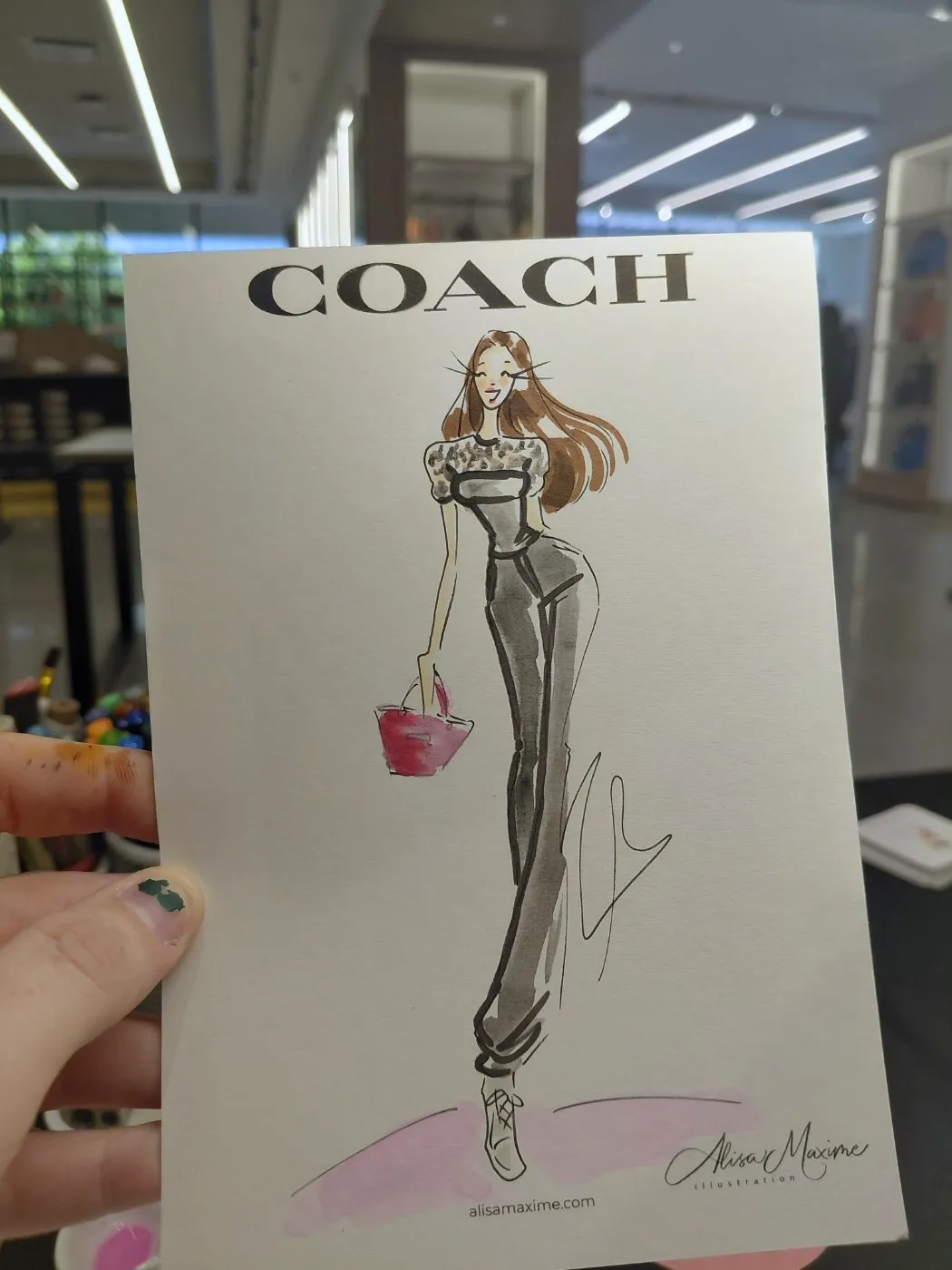 Live fashion sketch 12 from Coach Grand Opening at West End Center, Lubbock