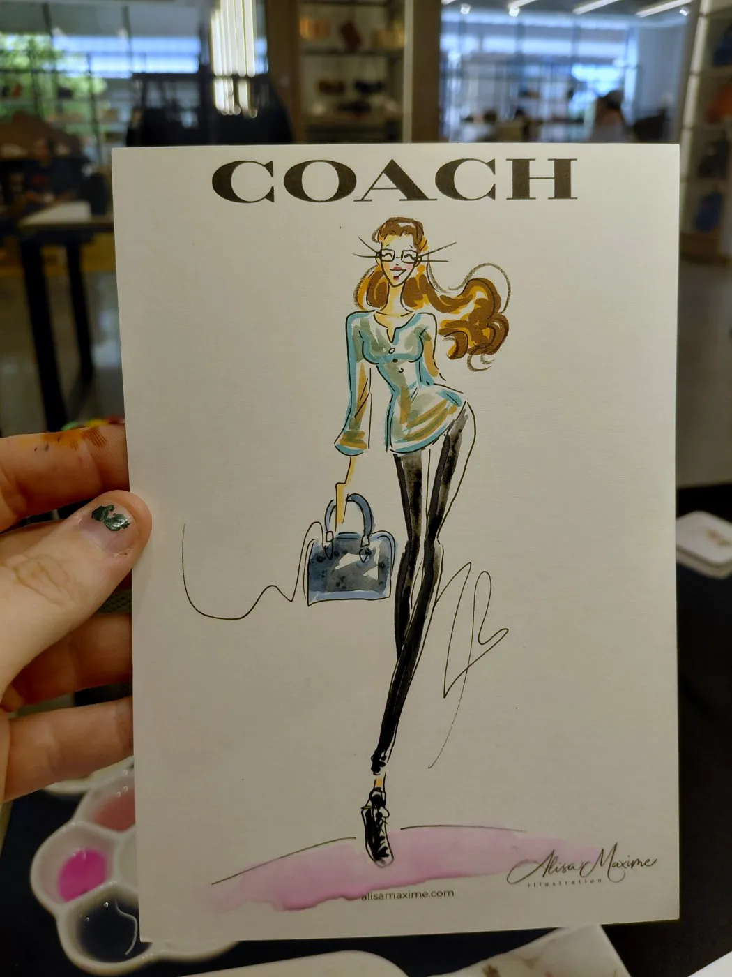 Live fashion sketch 7 from Coach Grand Opening at West End Center, Lubbock
