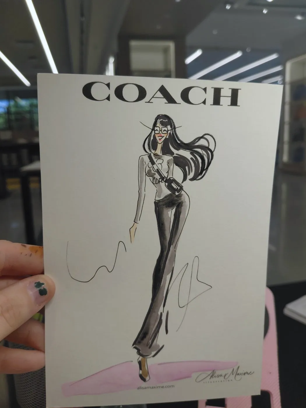 Live fashion sketch 13 from Coach Grand Opening at West End Center, Lubbock