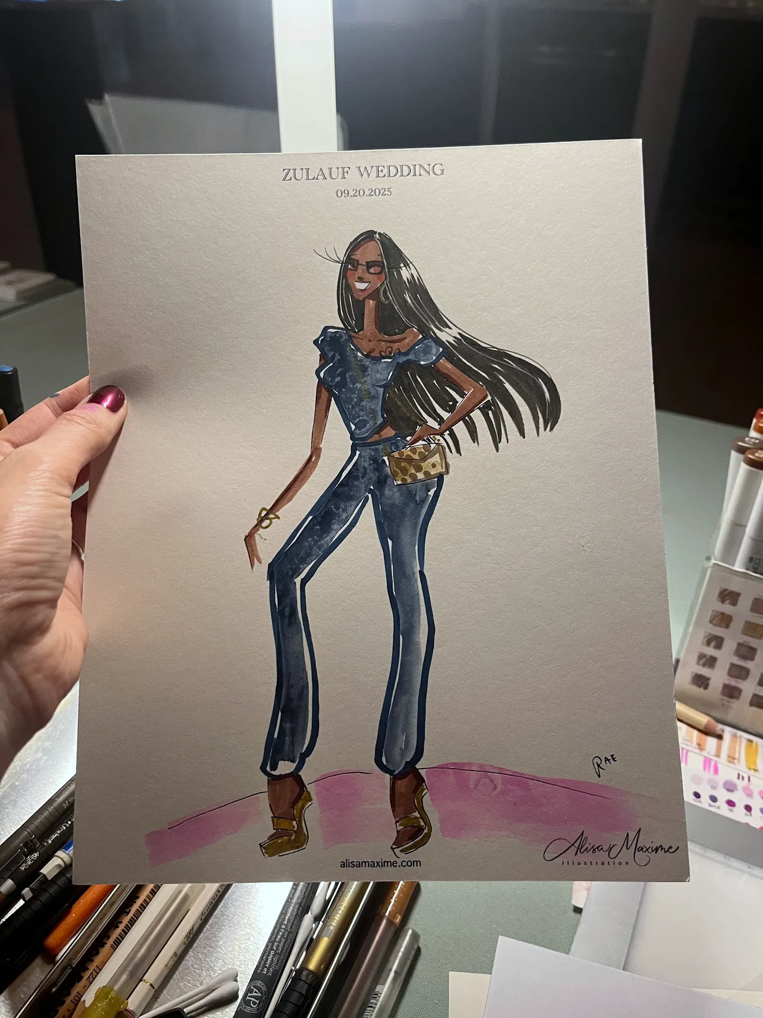 Live fashion sketch 16 from Elegant Wedding Celebration at Offshore Rooftop, Chicago