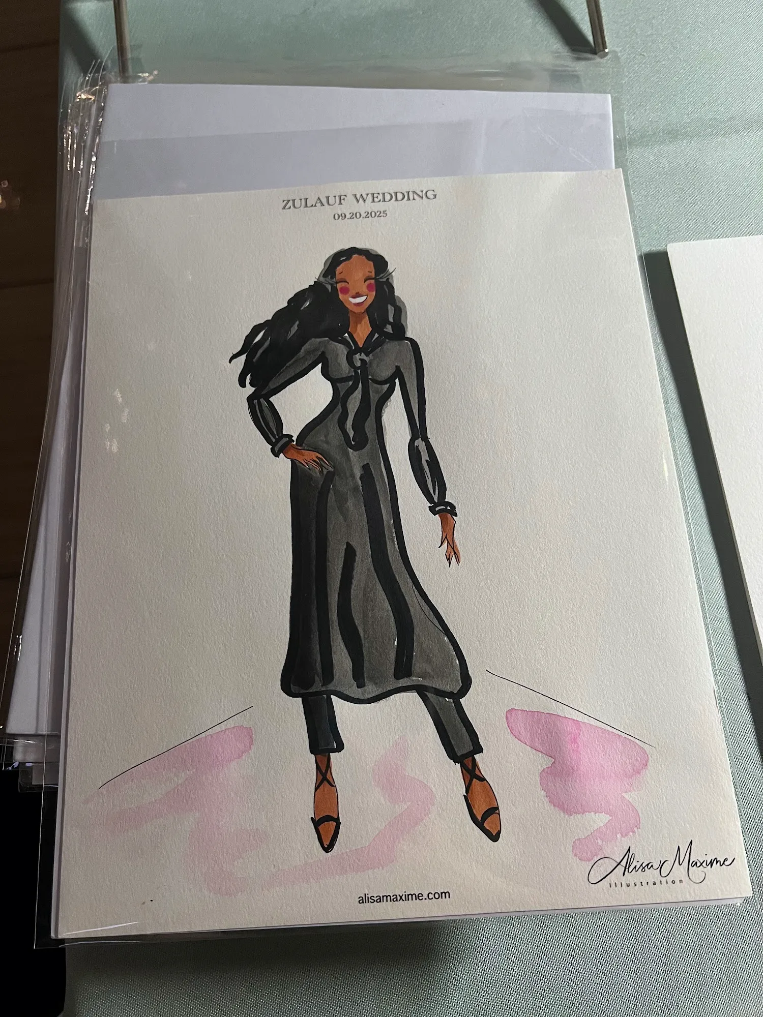 Live fashion sketch 9 from Elegant Wedding Celebration at Offshore Rooftop, Chicago