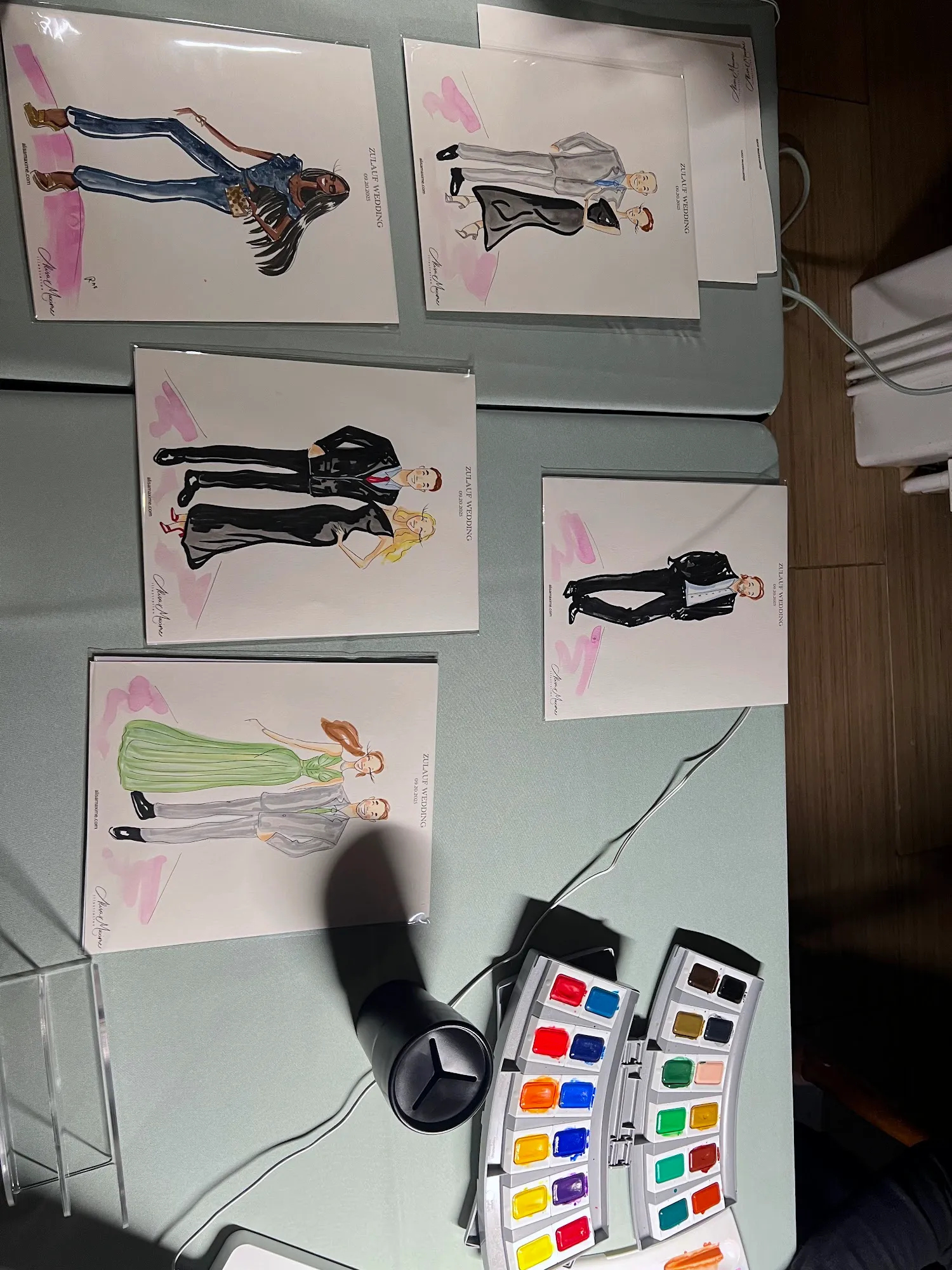 Live fashion sketch 4 from Elegant Wedding Celebration at Offshore Rooftop, Chicago
