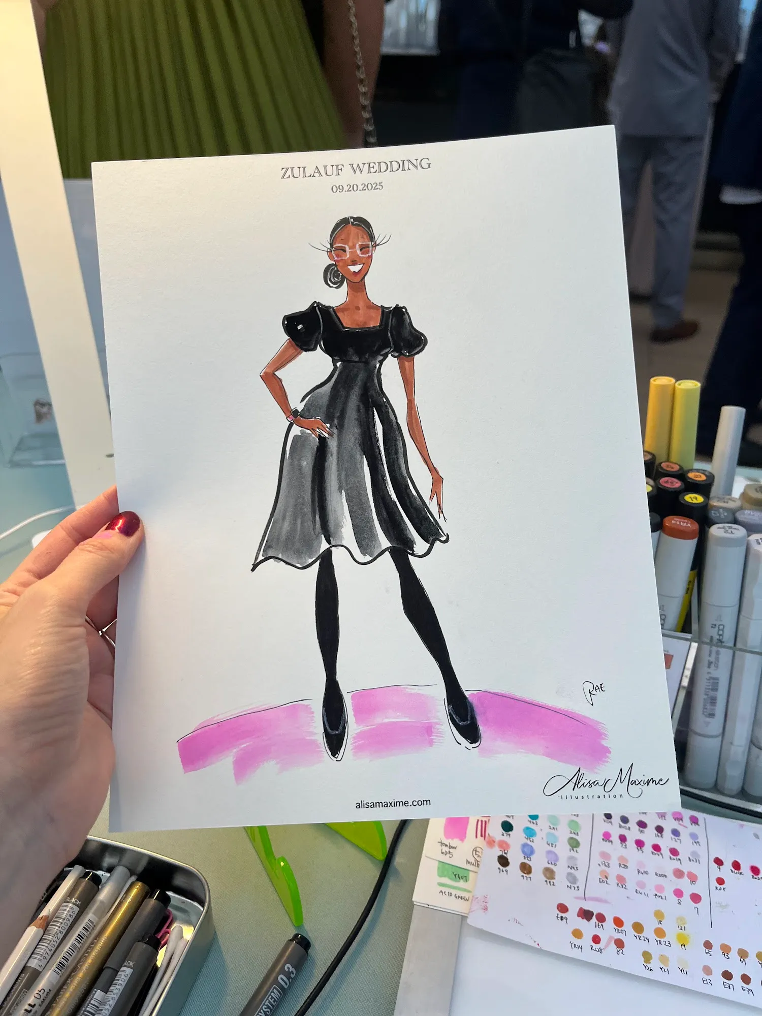 Live fashion sketch 11 from Elegant Wedding Celebration at Offshore Rooftop, Chicago