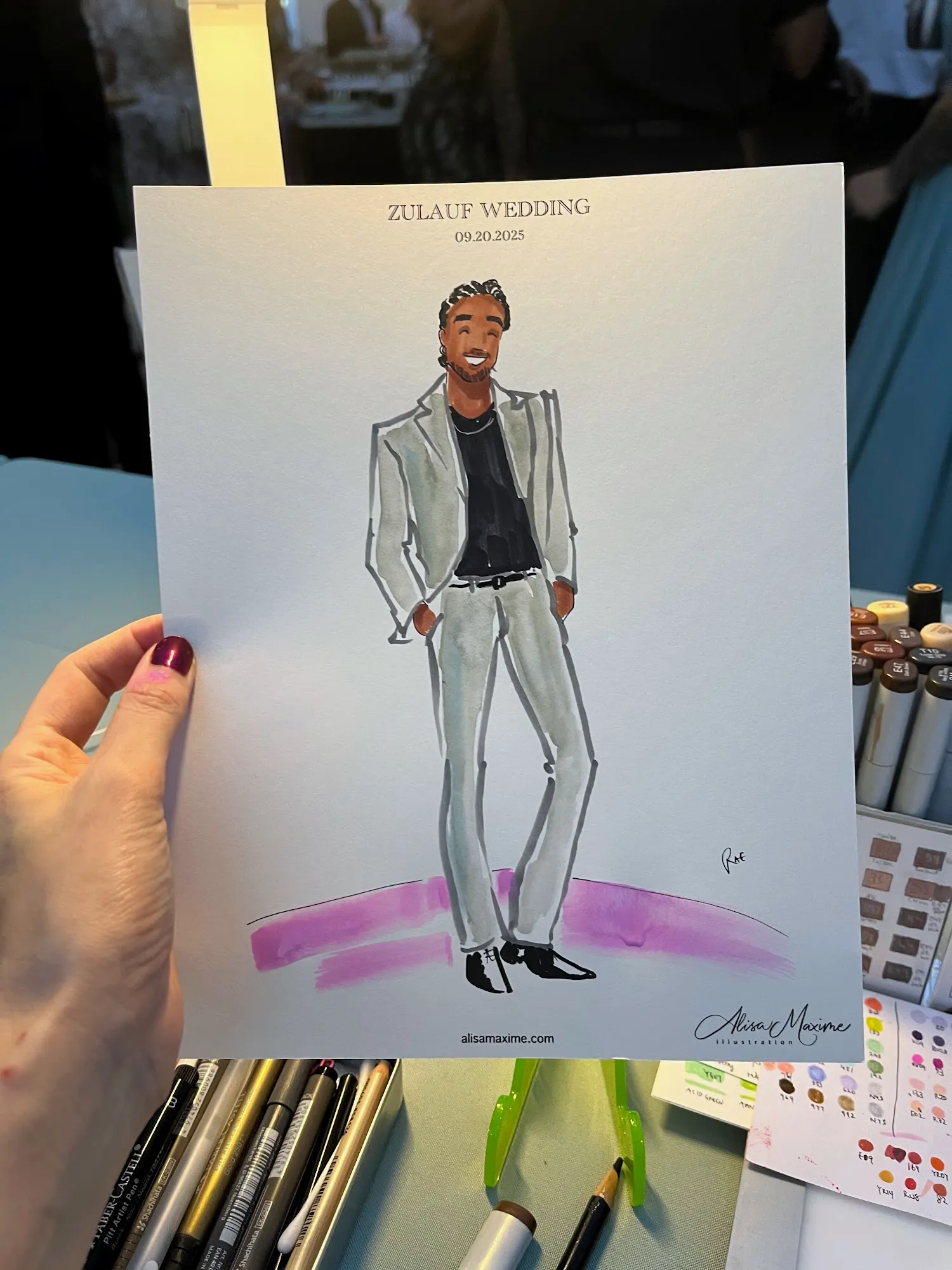 Live fashion sketch 12 from Elegant Wedding Celebration at Offshore Rooftop, Chicago