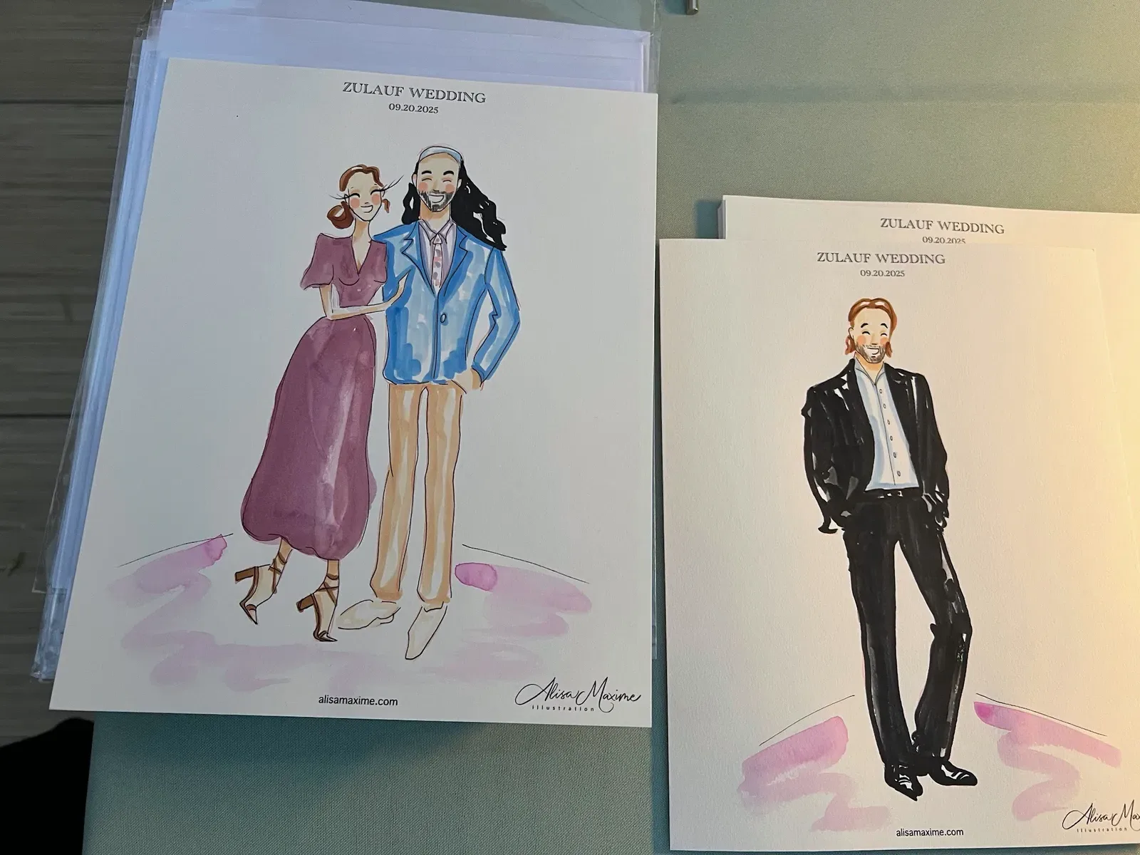 Live fashion sketch 3 from Elegant Wedding Celebration at Offshore Rooftop, Chicago