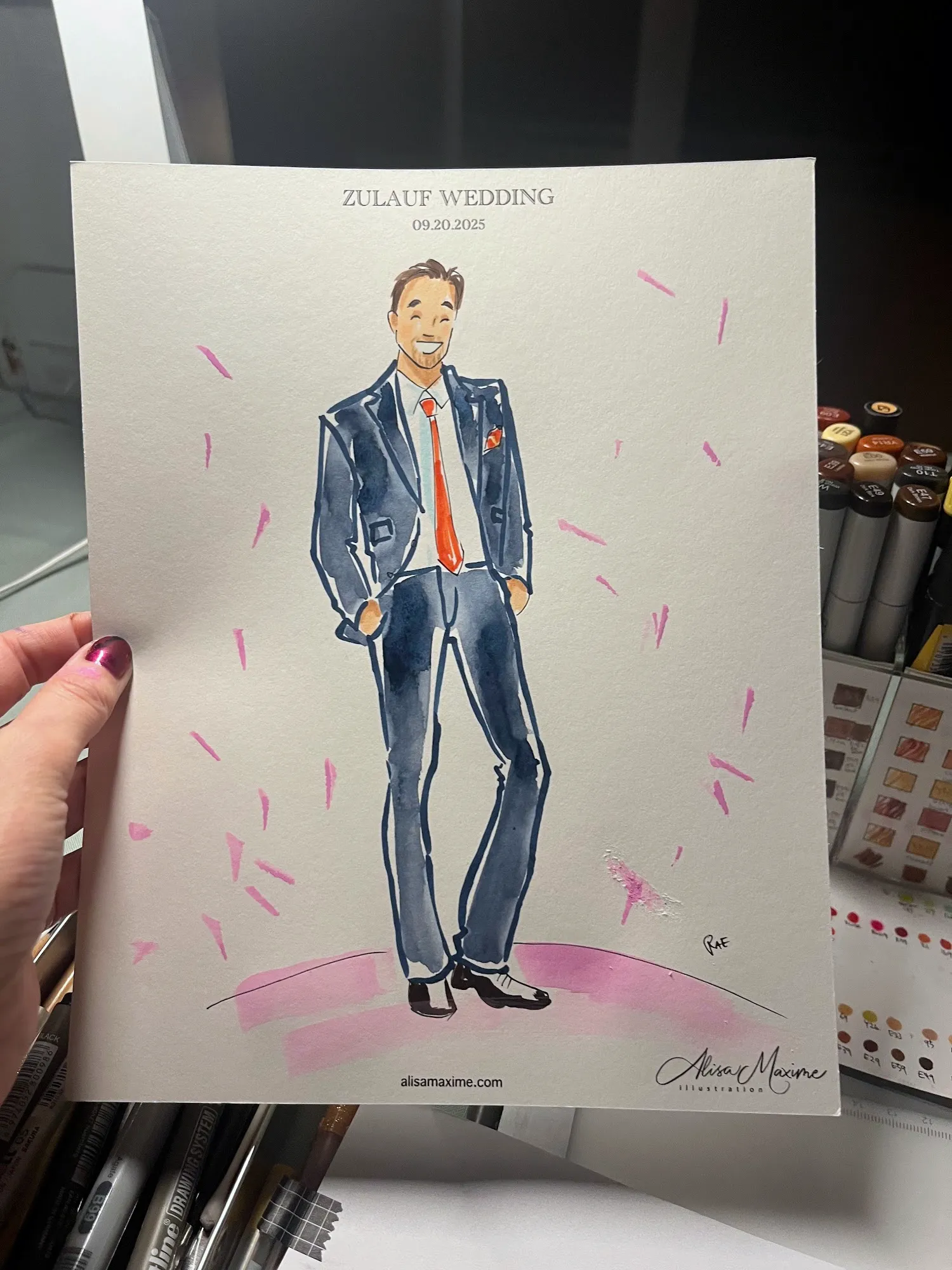 Live fashion sketch 14 from Elegant Wedding Celebration at Offshore Rooftop, Chicago