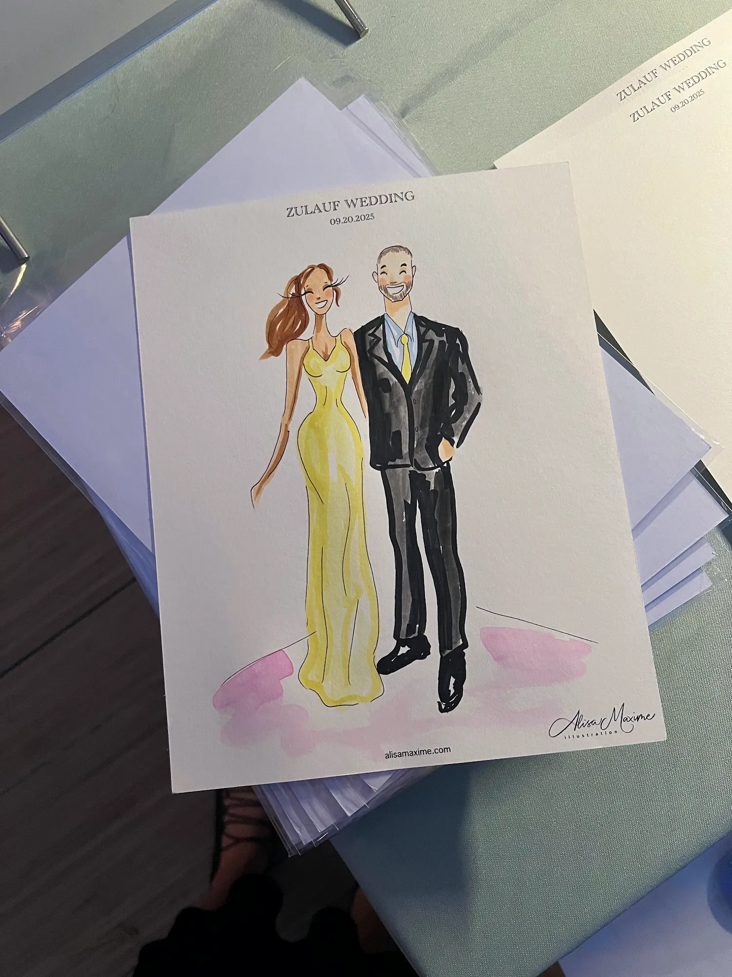 Live fashion sketch 10 from Elegant Wedding Celebration at Offshore Rooftop, Chicago