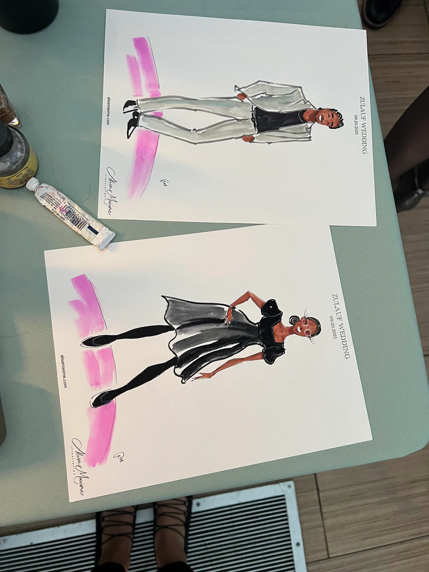 Live fashion sketch 6 from Elegant Wedding Celebration at Offshore Rooftop, Chicago