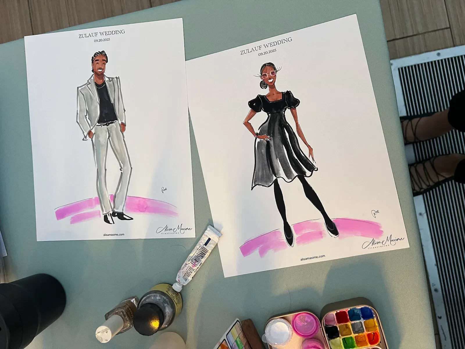 Live fashion sketch 8 from Elegant Wedding Celebration at Offshore Rooftop, Chicago