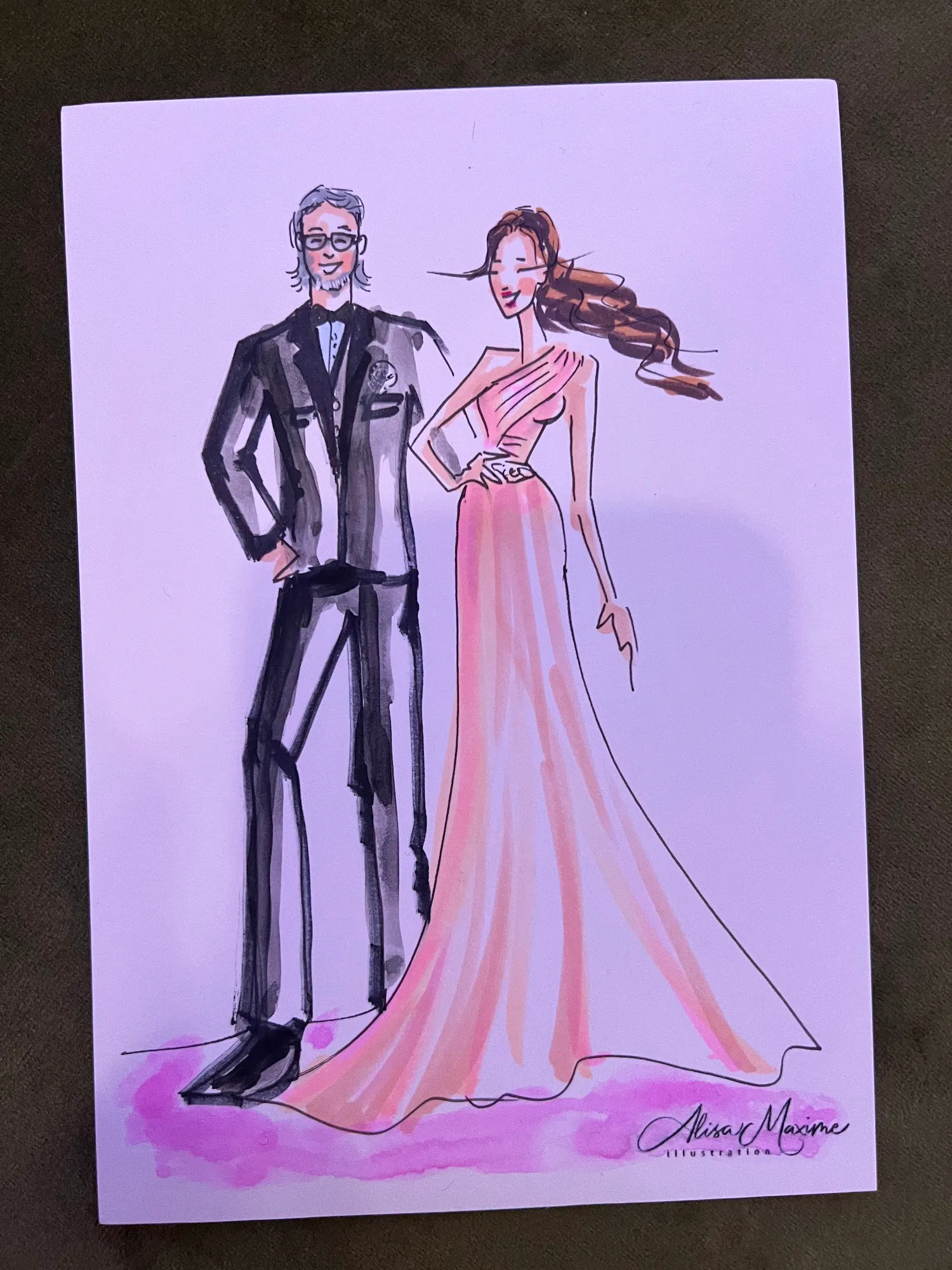 Live sketch from Wedding at Howe Farms, Georgetown, Tennessee