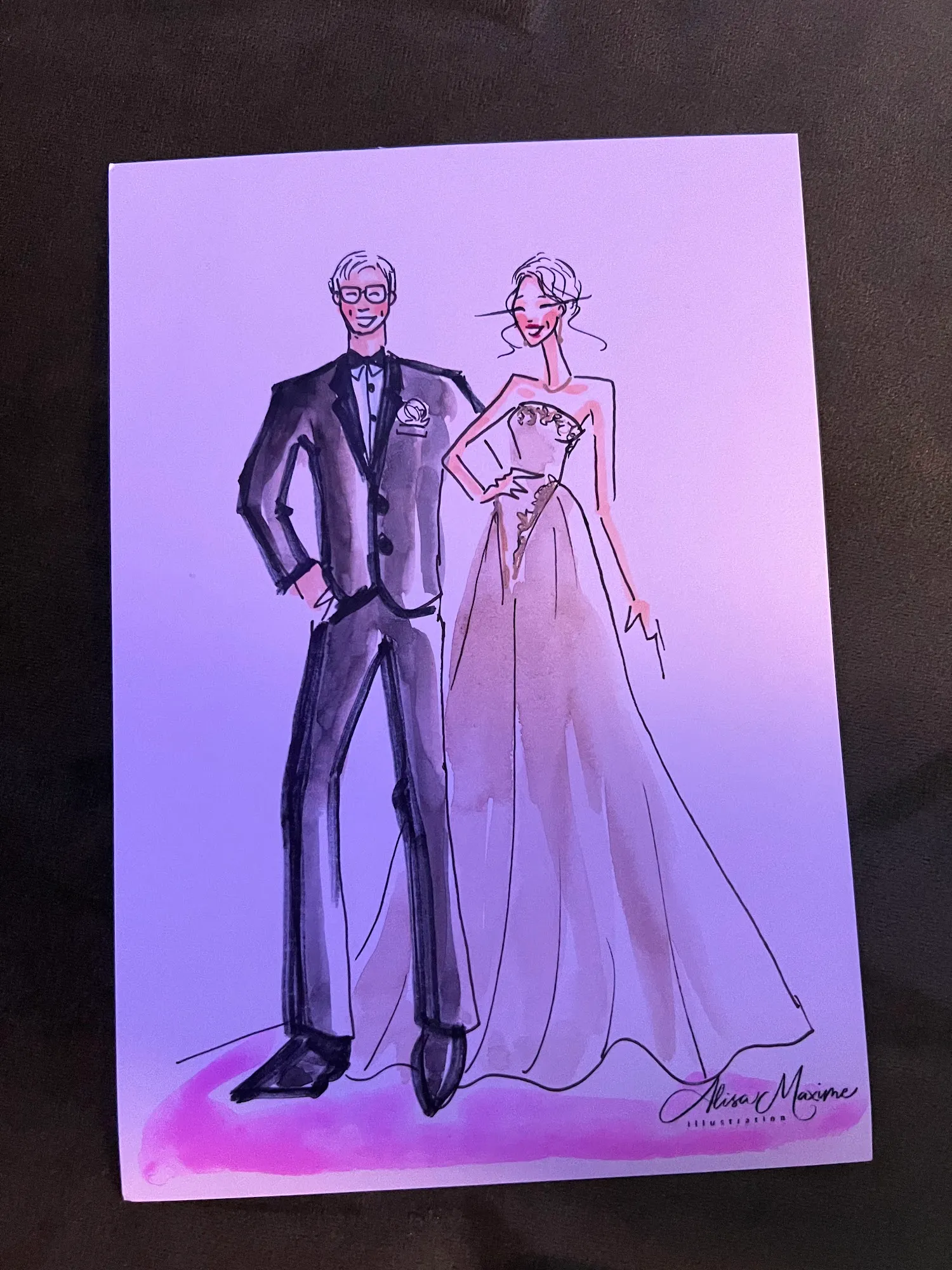 Live fashion sketch 6 from Wedding at Howe Farms, Georgetown, Tennessee