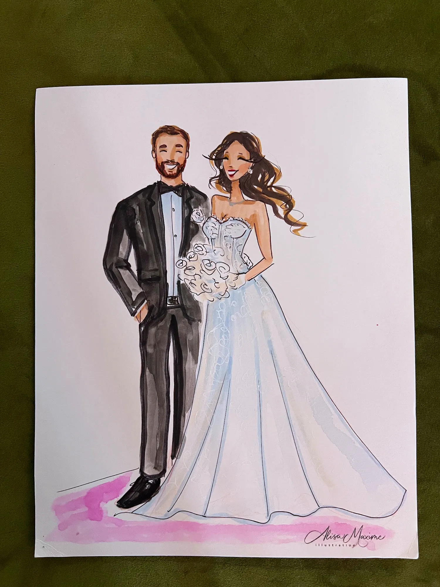 Live fashion sketch 7 from Wedding at Howe Farms, Georgetown, Tennessee