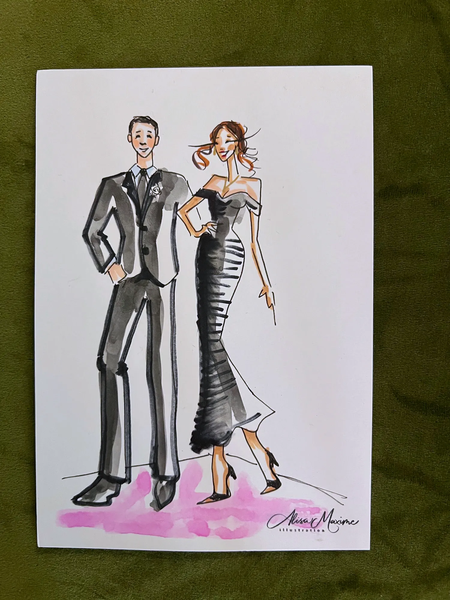 Live fashion sketch 8 from Wedding at Howe Farms, Georgetown, Tennessee