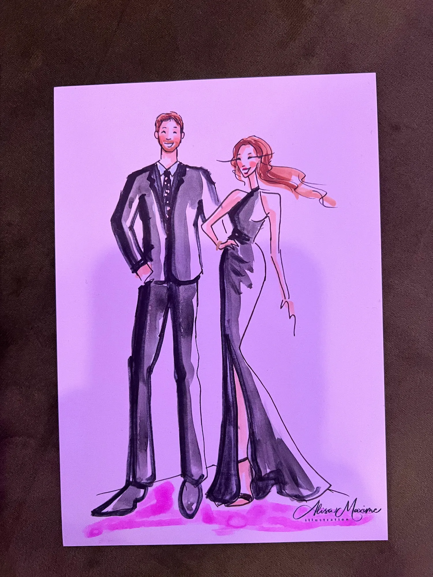 Live fashion sketch 4 from Wedding at Howe Farms, Georgetown, Tennessee