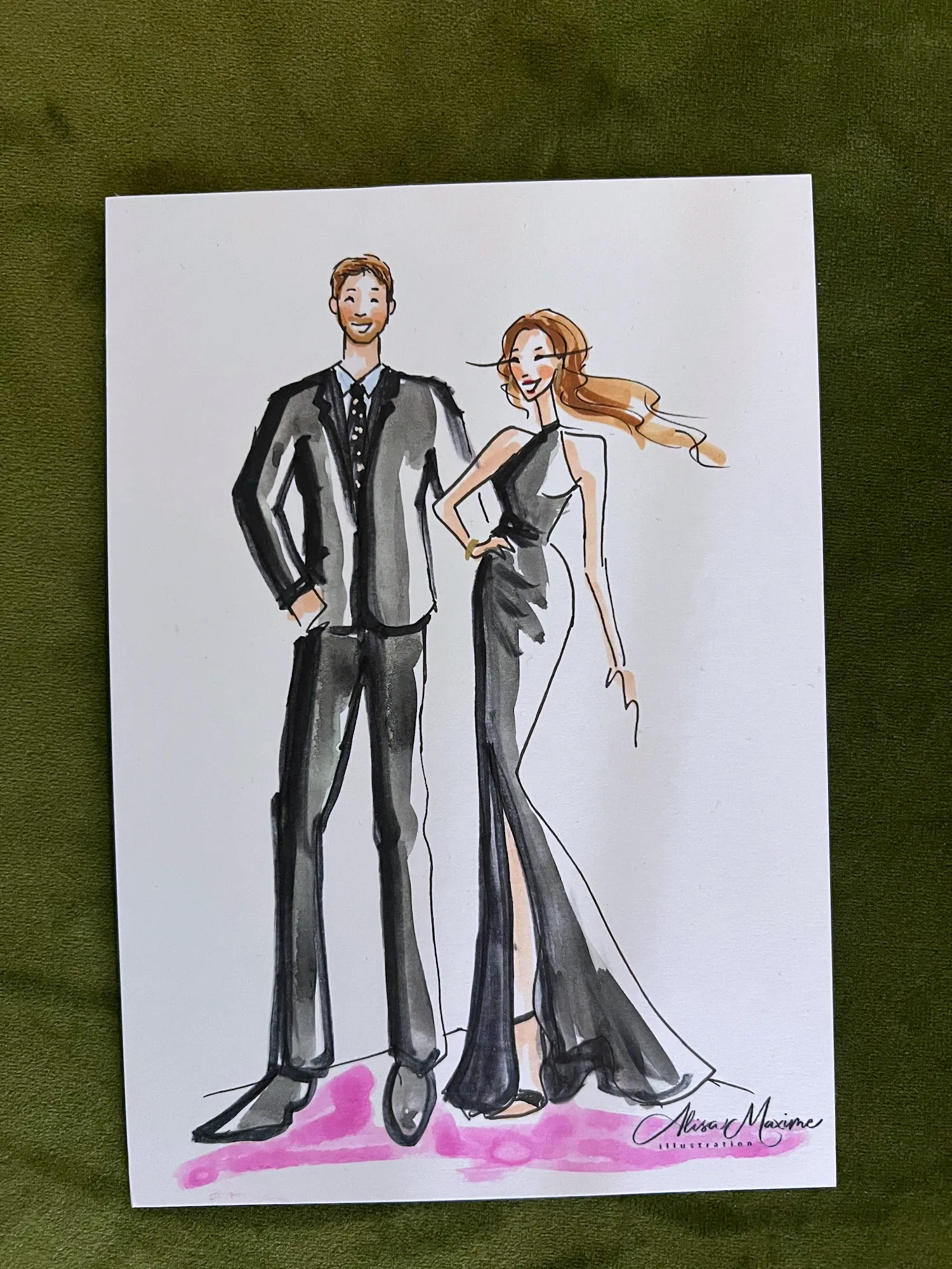 Live fashion sketch 9 from Wedding at Howe Farms, Georgetown, Tennessee