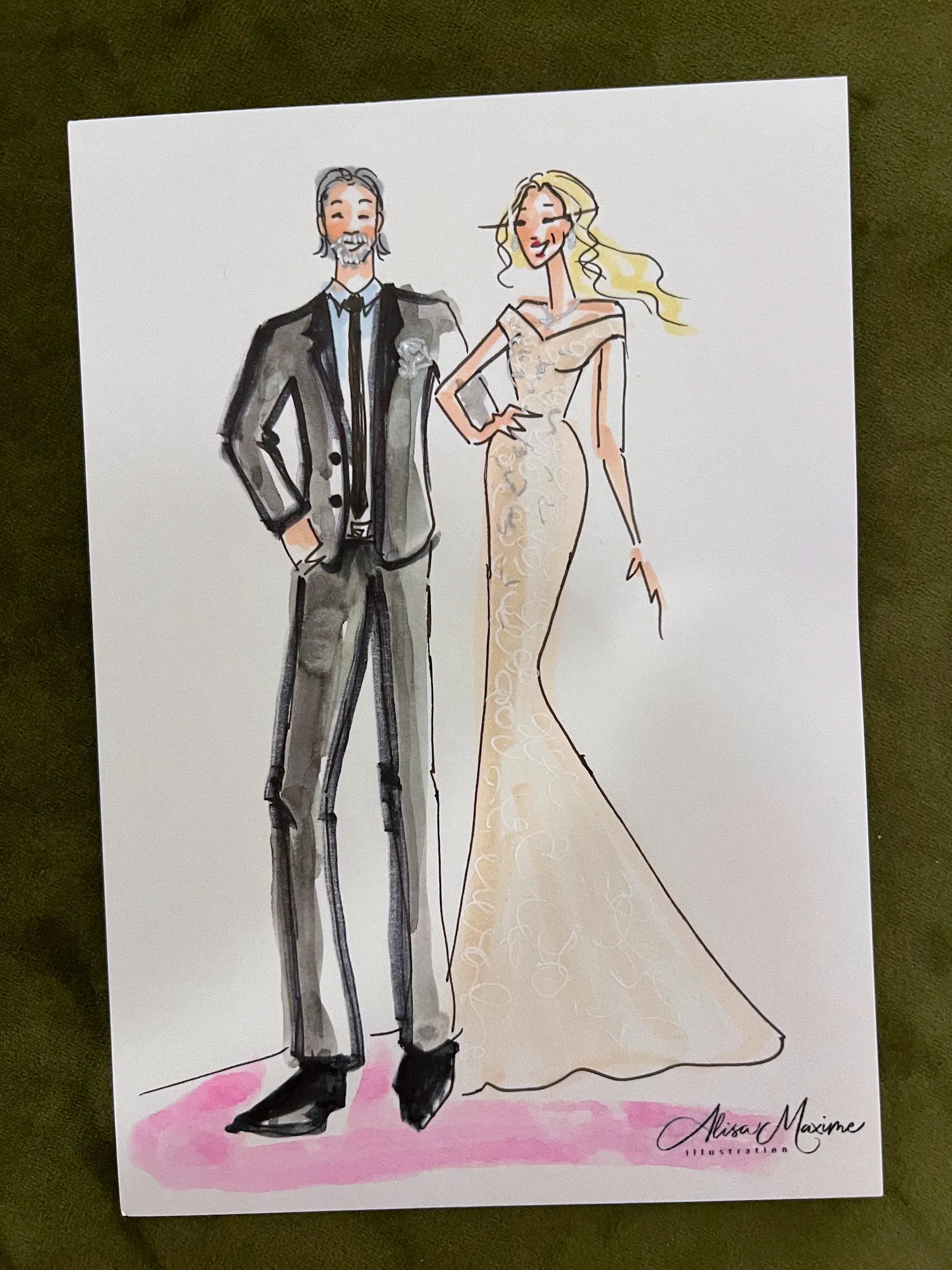 Live fashion sketch 5 from Wedding at Howe Farms, Georgetown, Tennessee