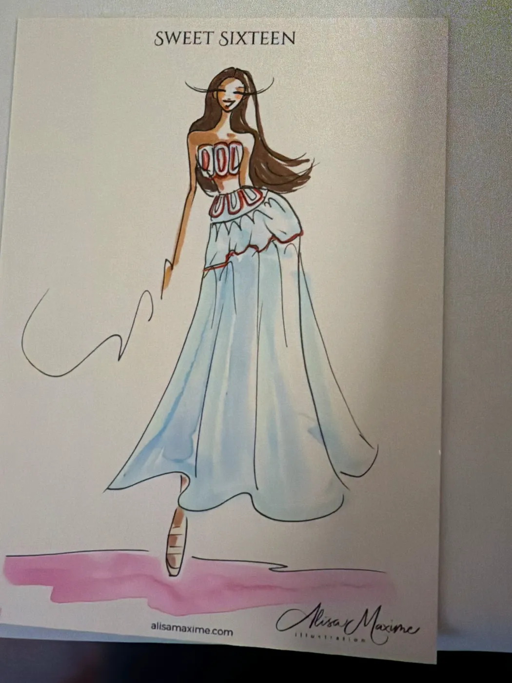Live fashion sketch 3 from Birthday Celebration at the Bayou Club, Houston