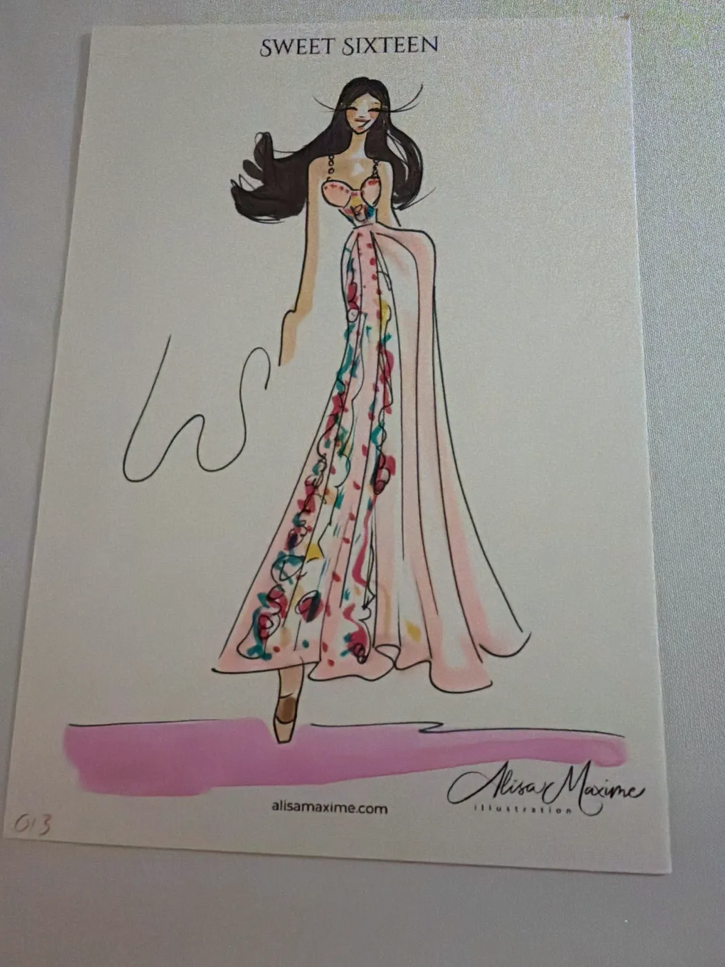 Live fashion sketch 13 from Birthday Celebration at the Bayou Club, Houston