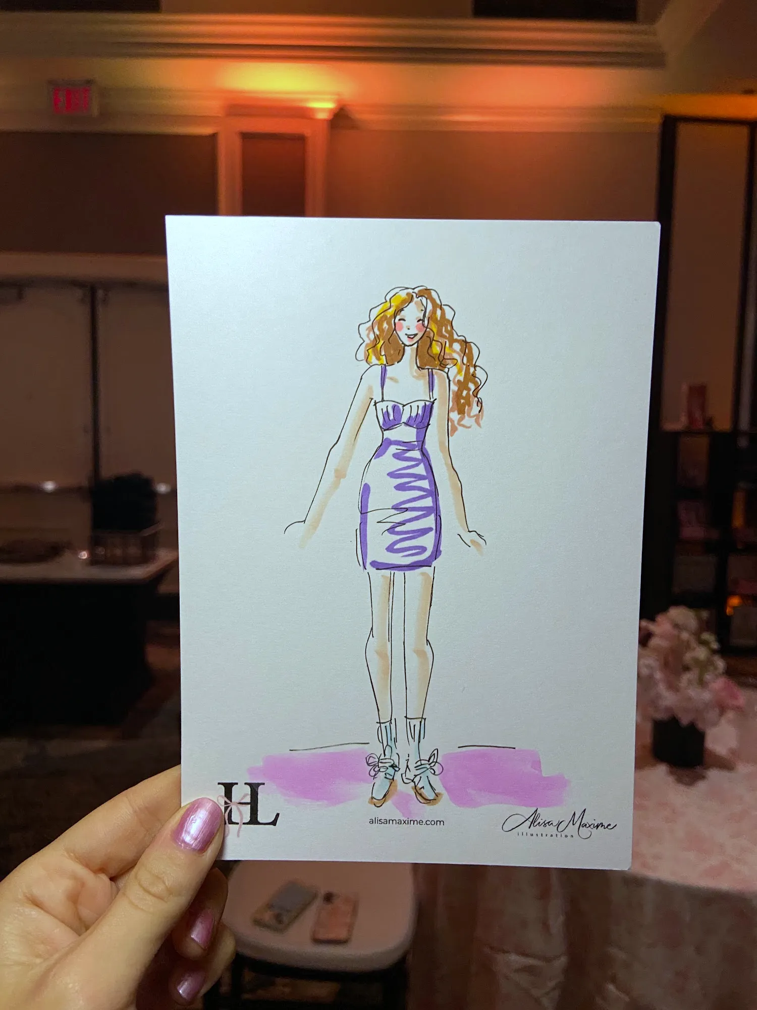 Live fashion sketch 3 from Bat Mitzvah at Hilton San Diego/Del Mar