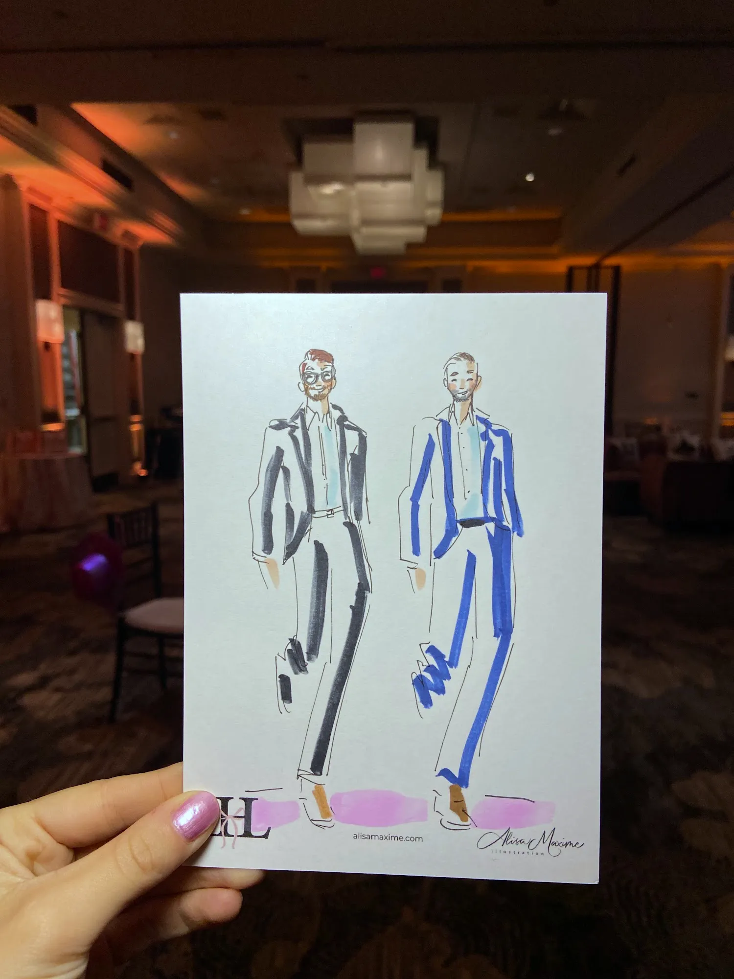Live fashion sketch 14 from Bat Mitzvah at Hilton San Diego/Del Mar