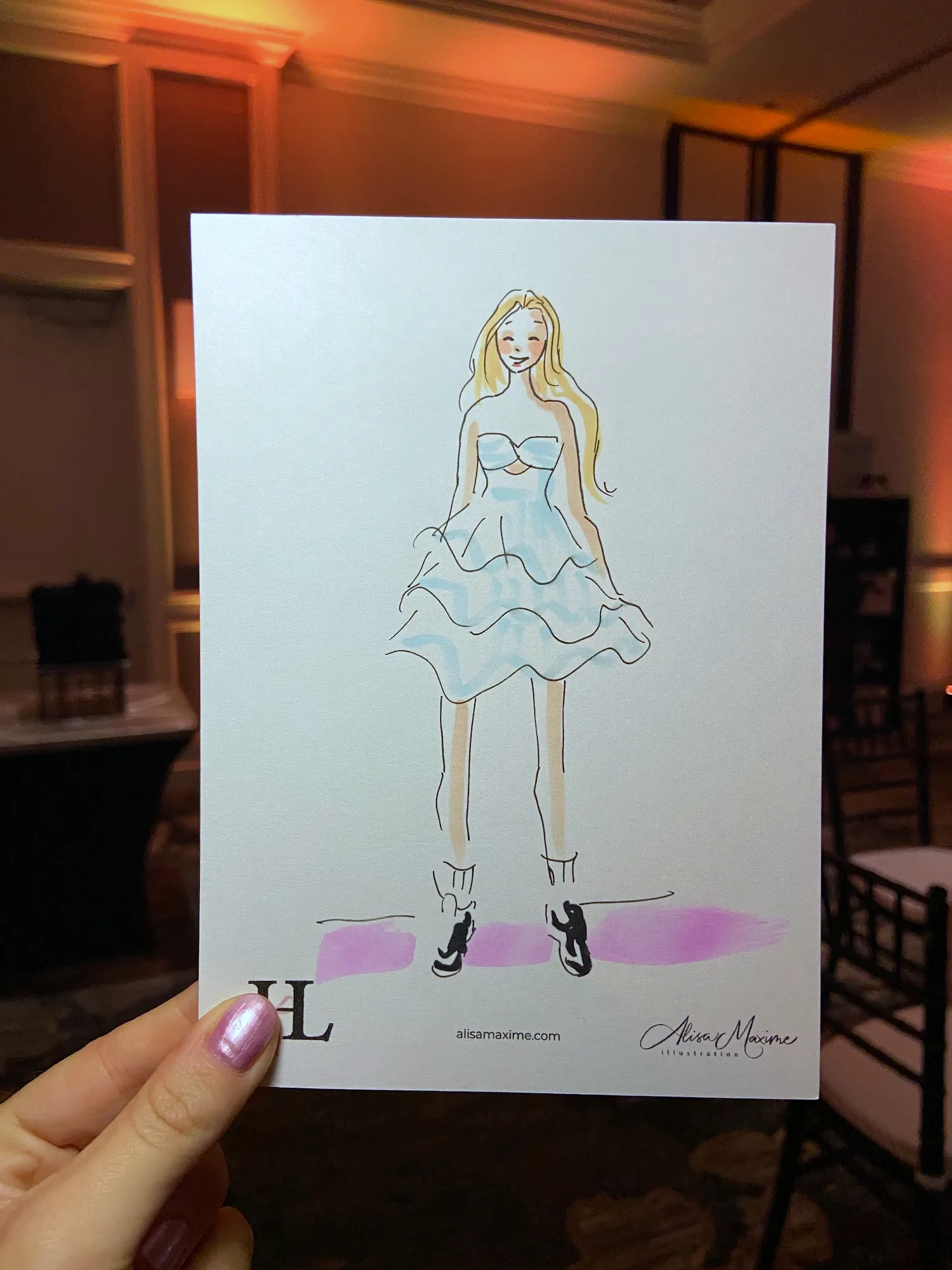 Live fashion sketch 7 from Bat Mitzvah at Hilton San Diego/Del Mar