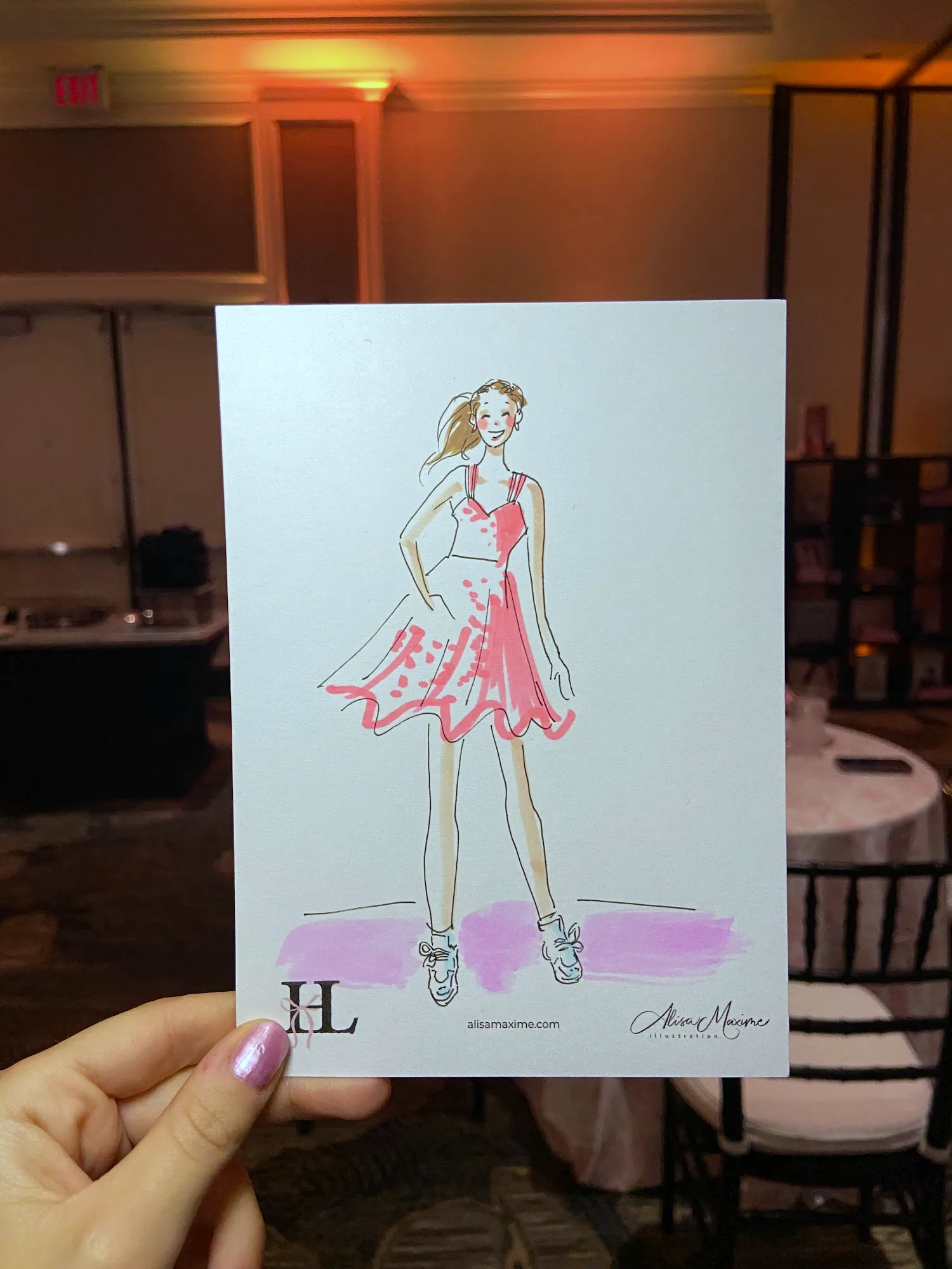 Live fashion sketch 4 from Bat Mitzvah at Hilton San Diego/Del Mar
