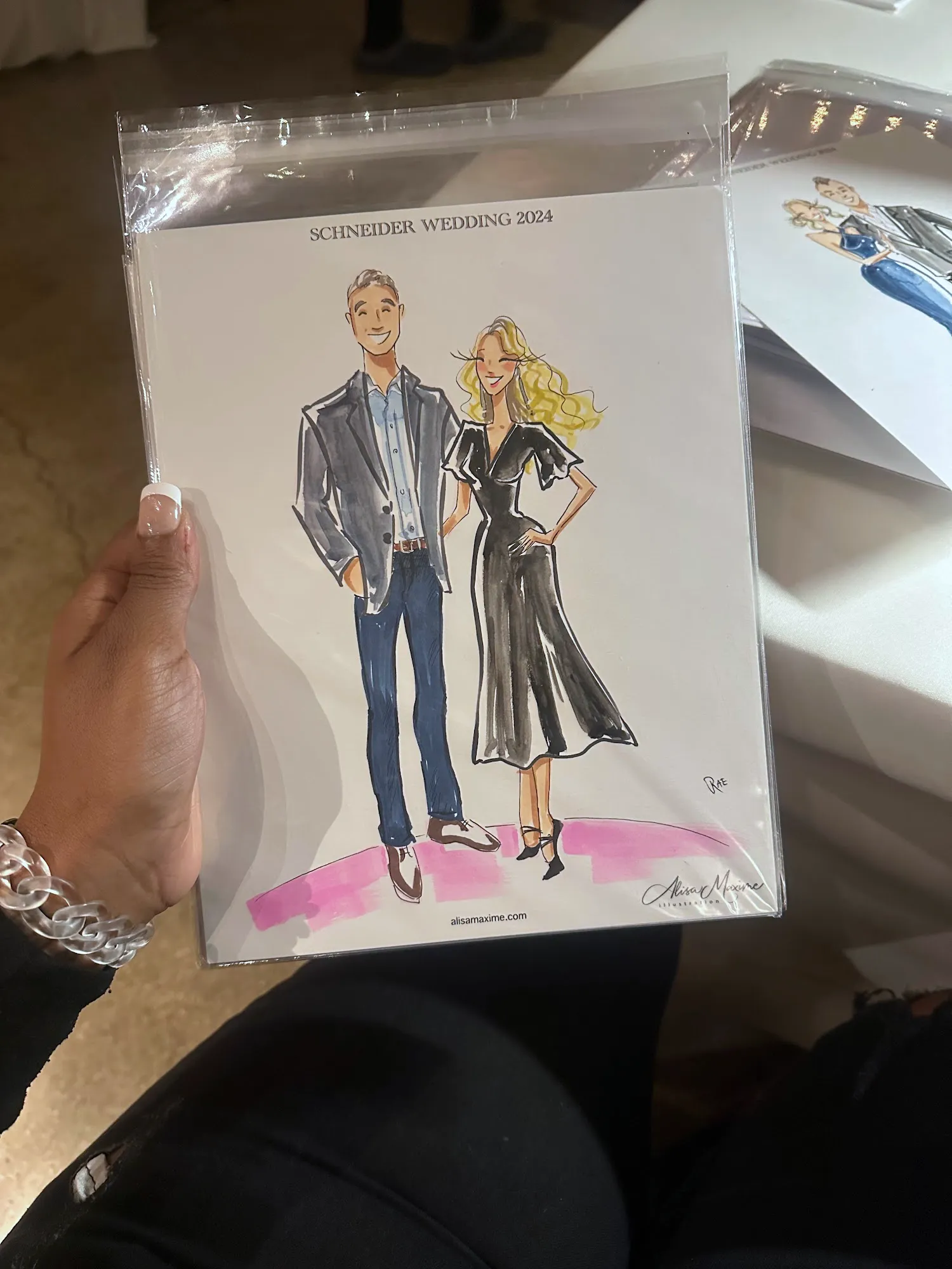 Live sketch from Wedding Celebration at Warehouse 109, Plainfield