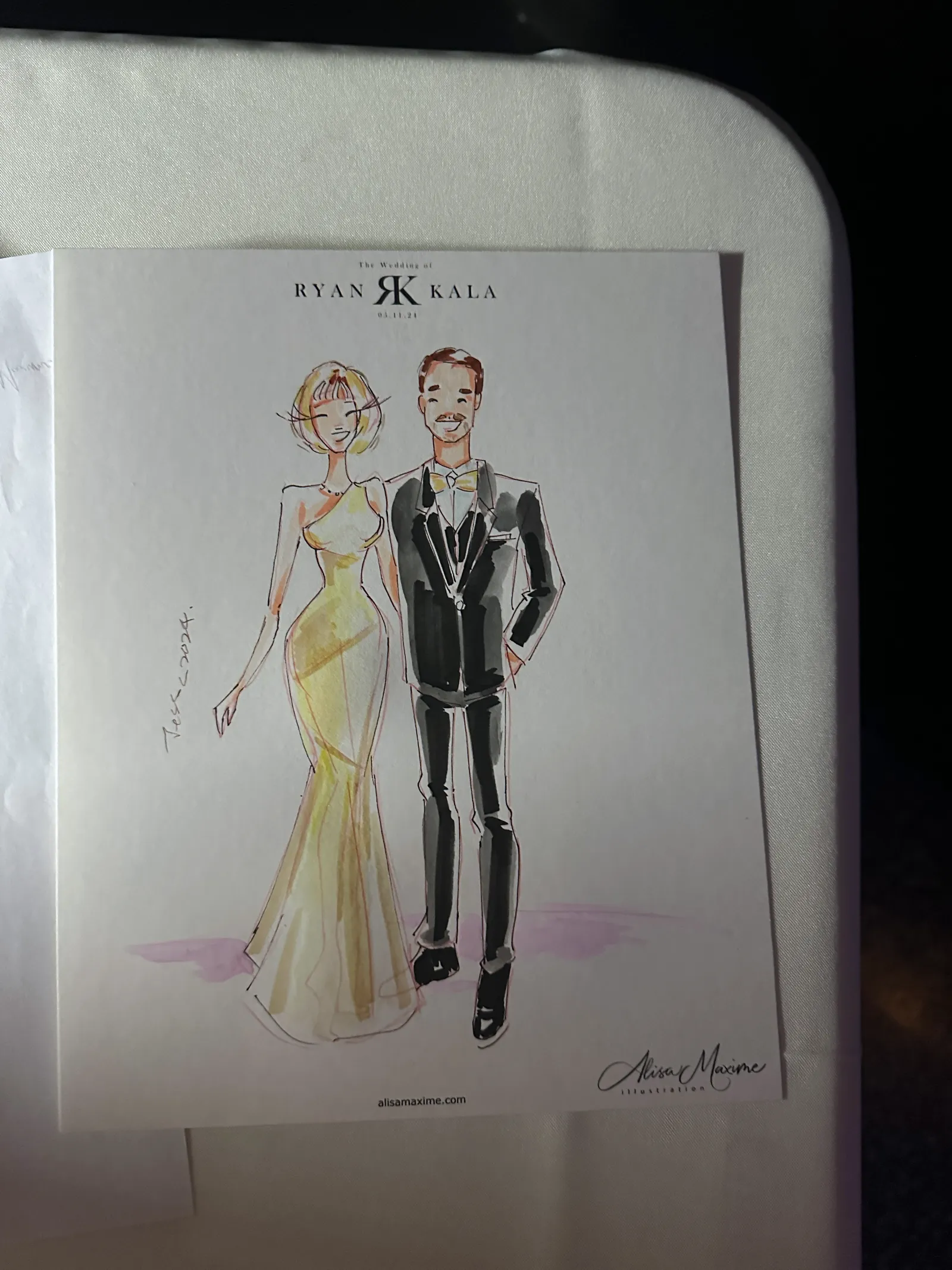 Live fashion sketch 9 from Elegant Wedding Celebration at The Carlisle Room, Dallas