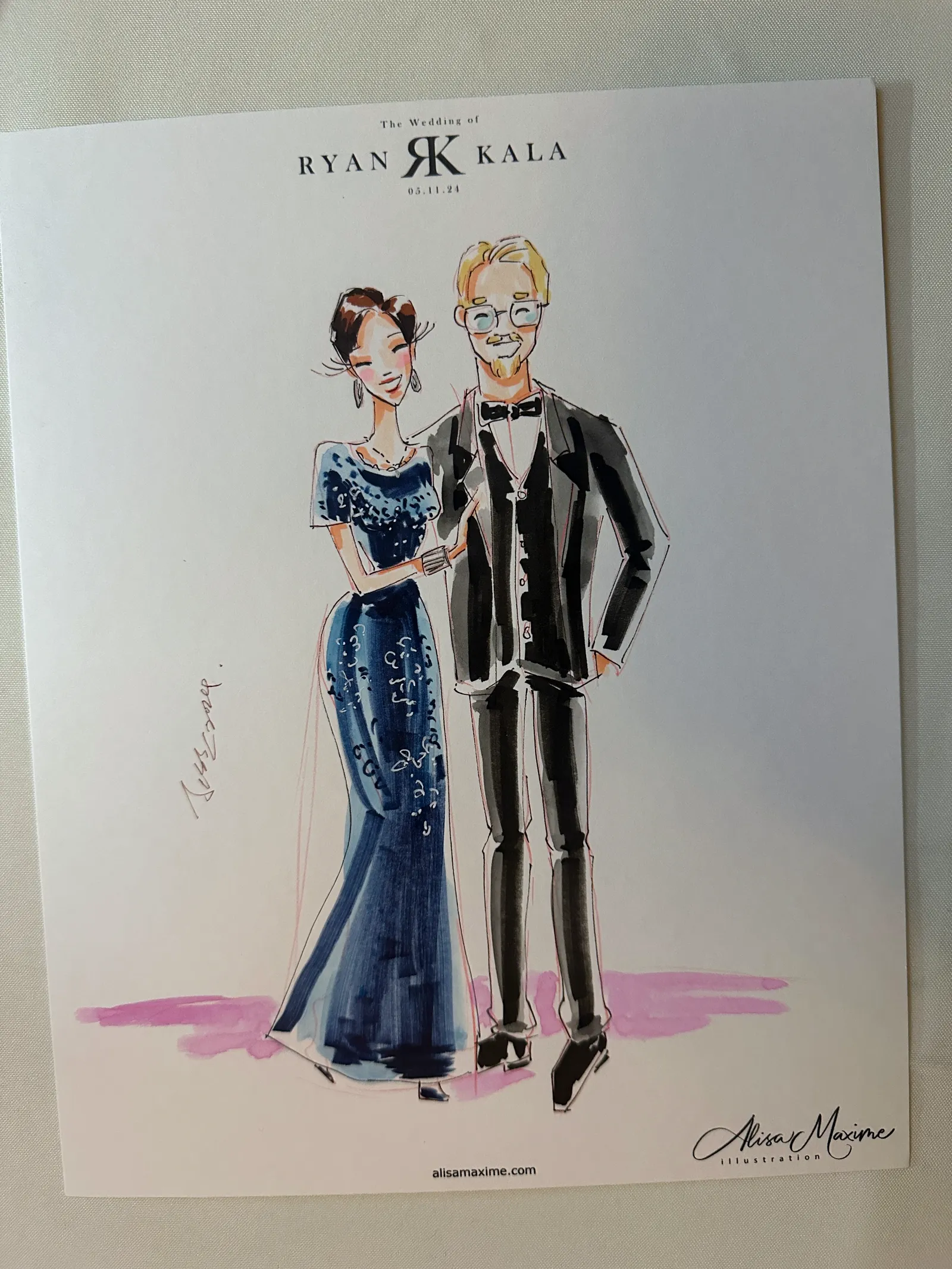 Live fashion sketch 4 from Elegant Wedding Celebration at The Carlisle Room, Dallas