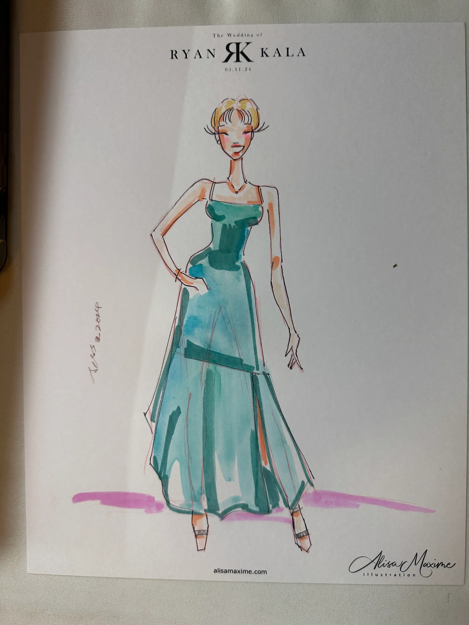 Live fashion sketch 3 from Elegant Wedding Celebration at The Carlisle Room, Dallas