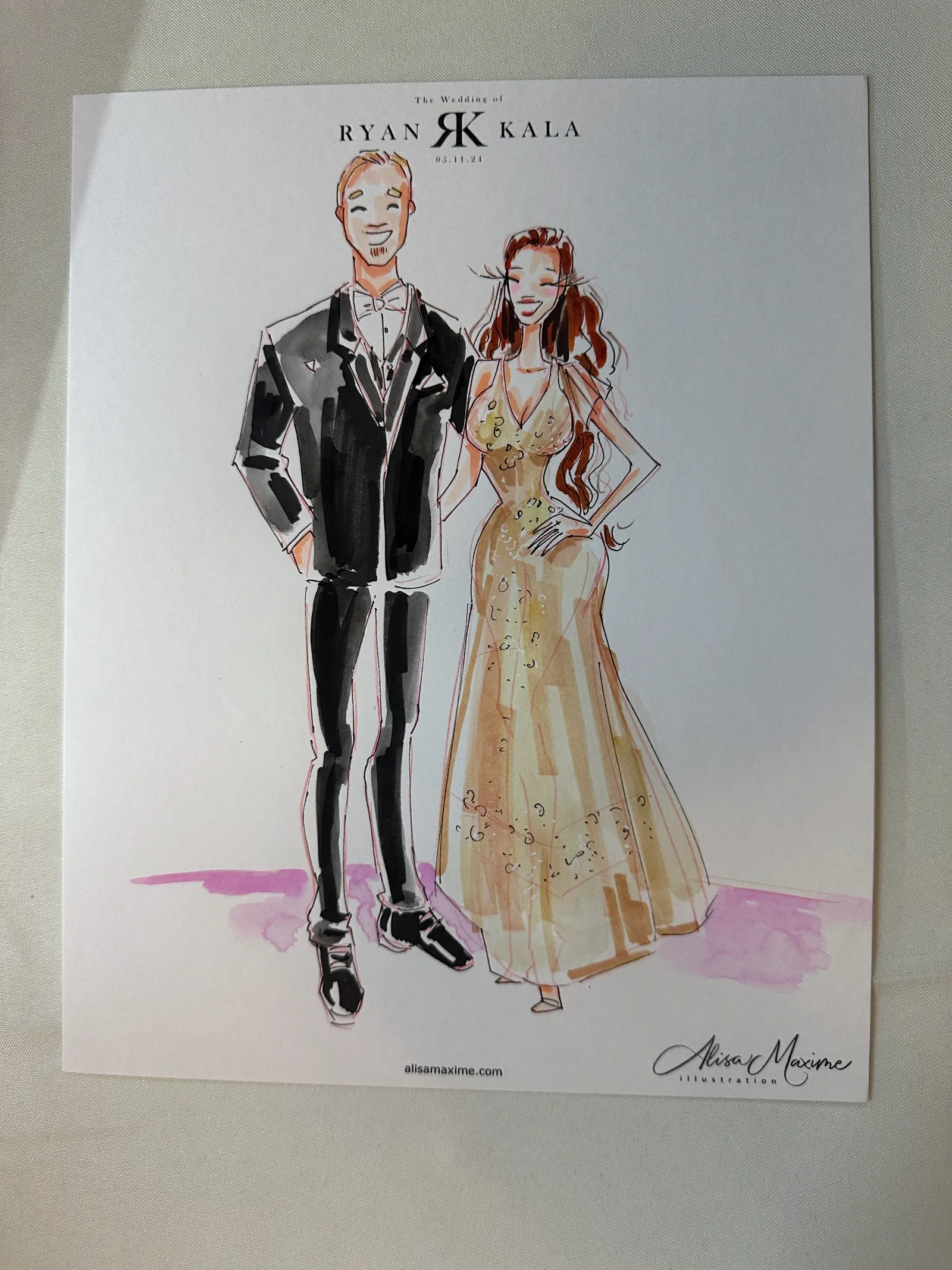 Live sketch from Elegant Wedding Celebration at The Carlisle Room, Dallas