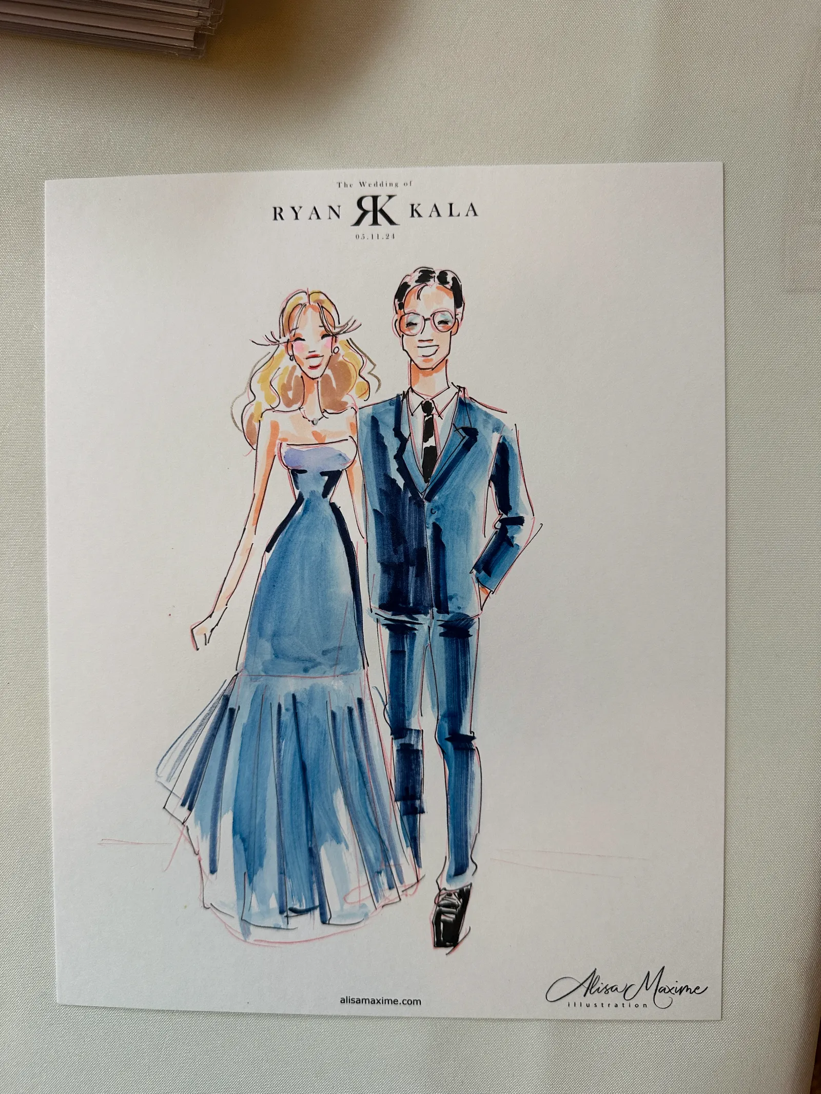 Live fashion sketch 2 from Elegant Wedding Celebration at The Carlisle Room, Dallas