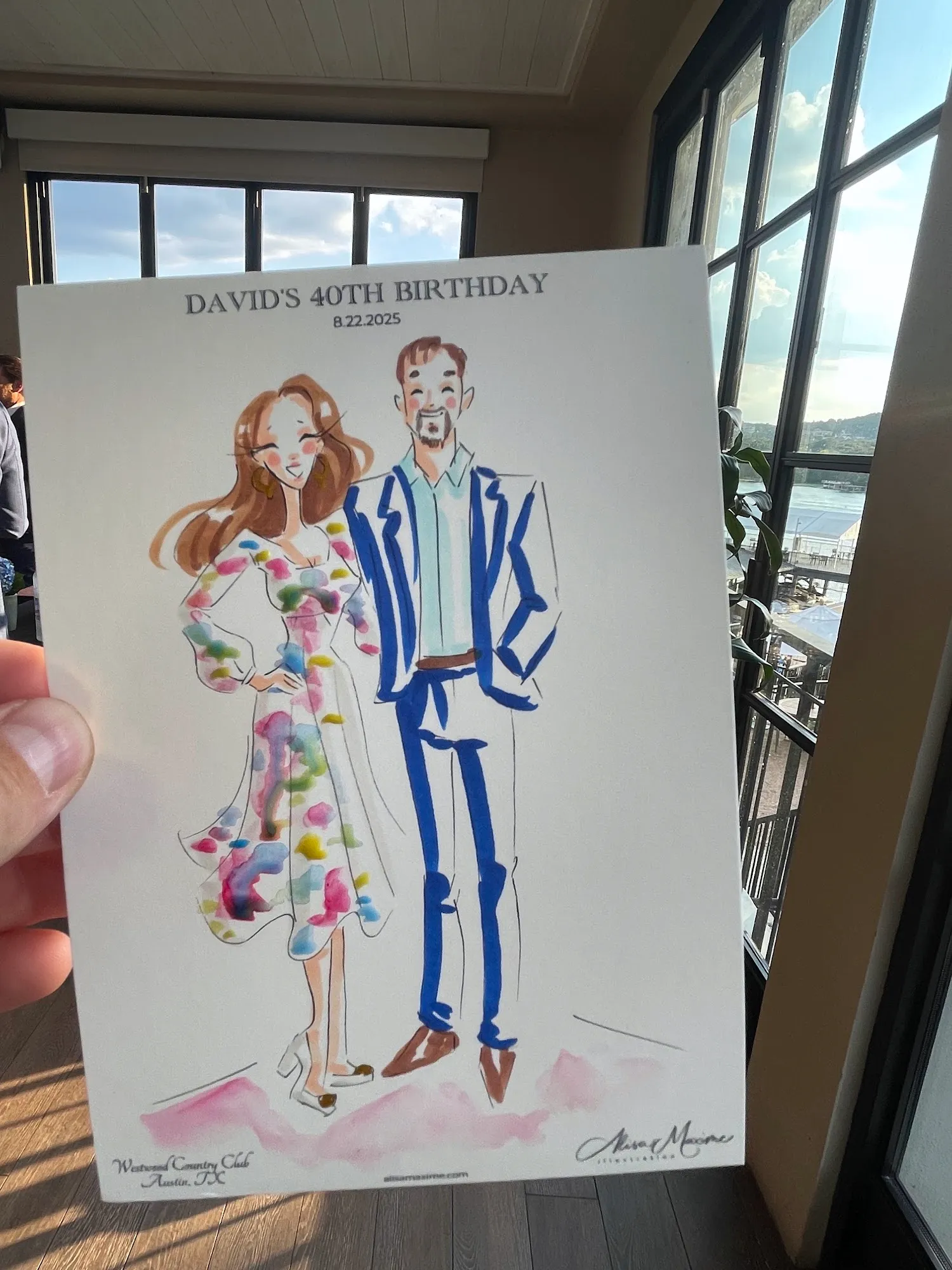 Live fashion sketch 5 from Austin Birthday Celebration at Westwood Country Club