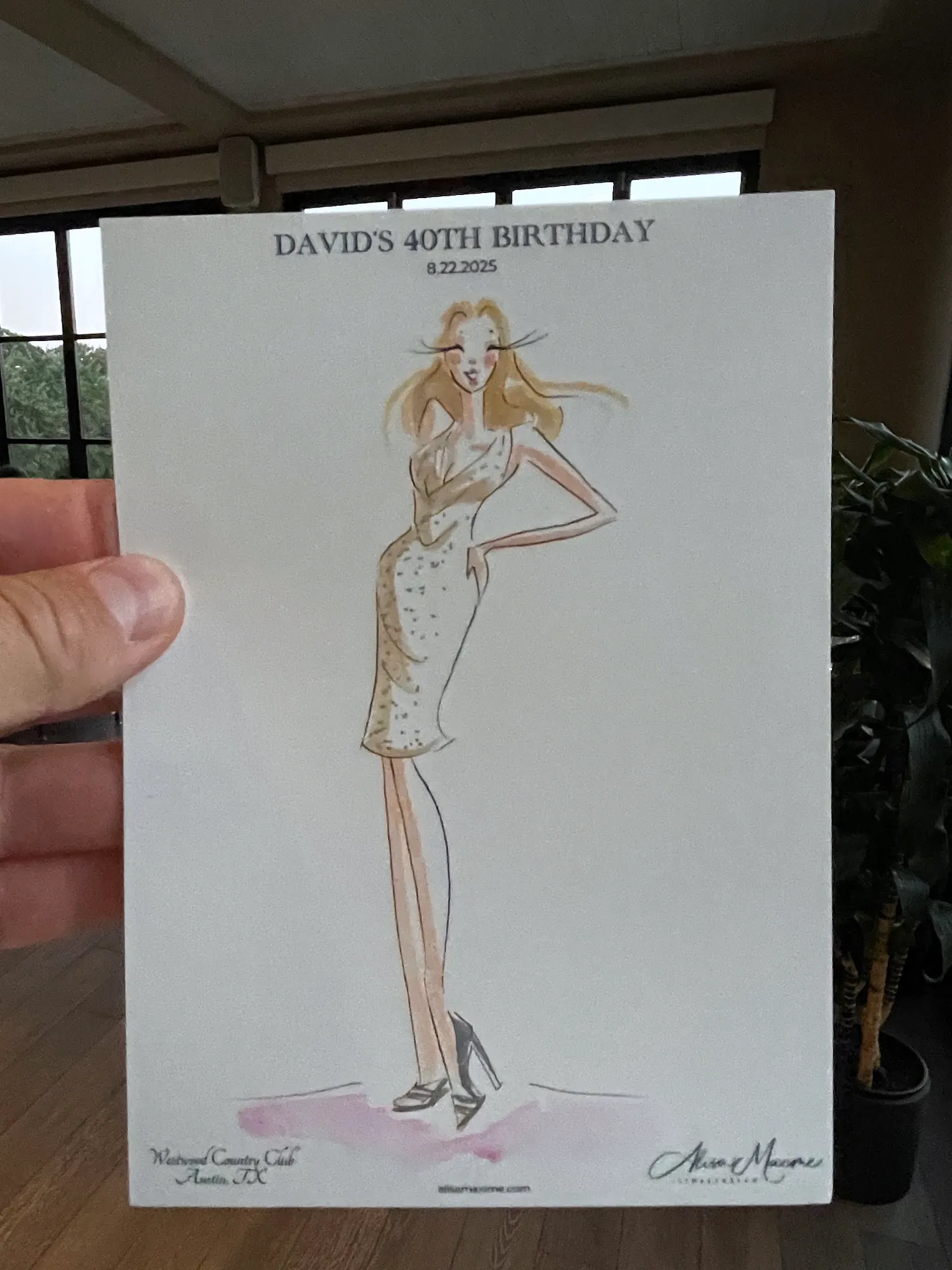 Live fashion sketch 15 from Austin Birthday Celebration at Westwood Country Club