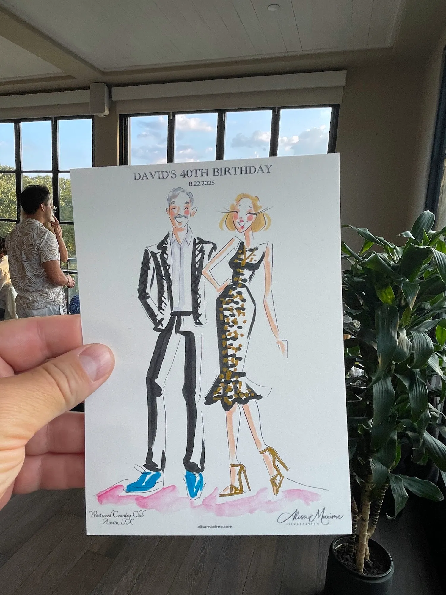 Live fashion sketch 9 from Austin Birthday Celebration at Westwood Country Club
