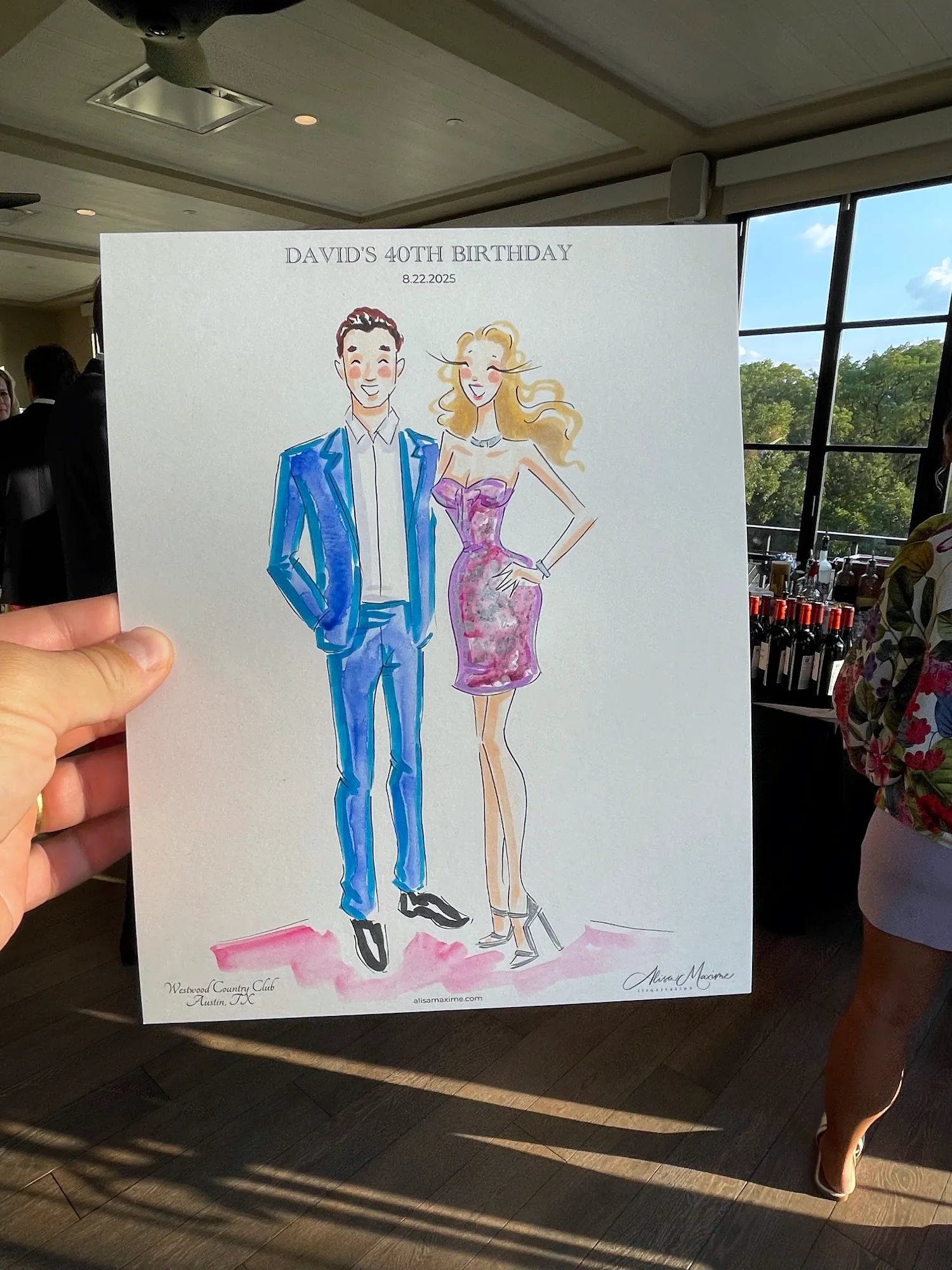 Live fashion sketch 4 from Austin Birthday Celebration at Westwood Country Club