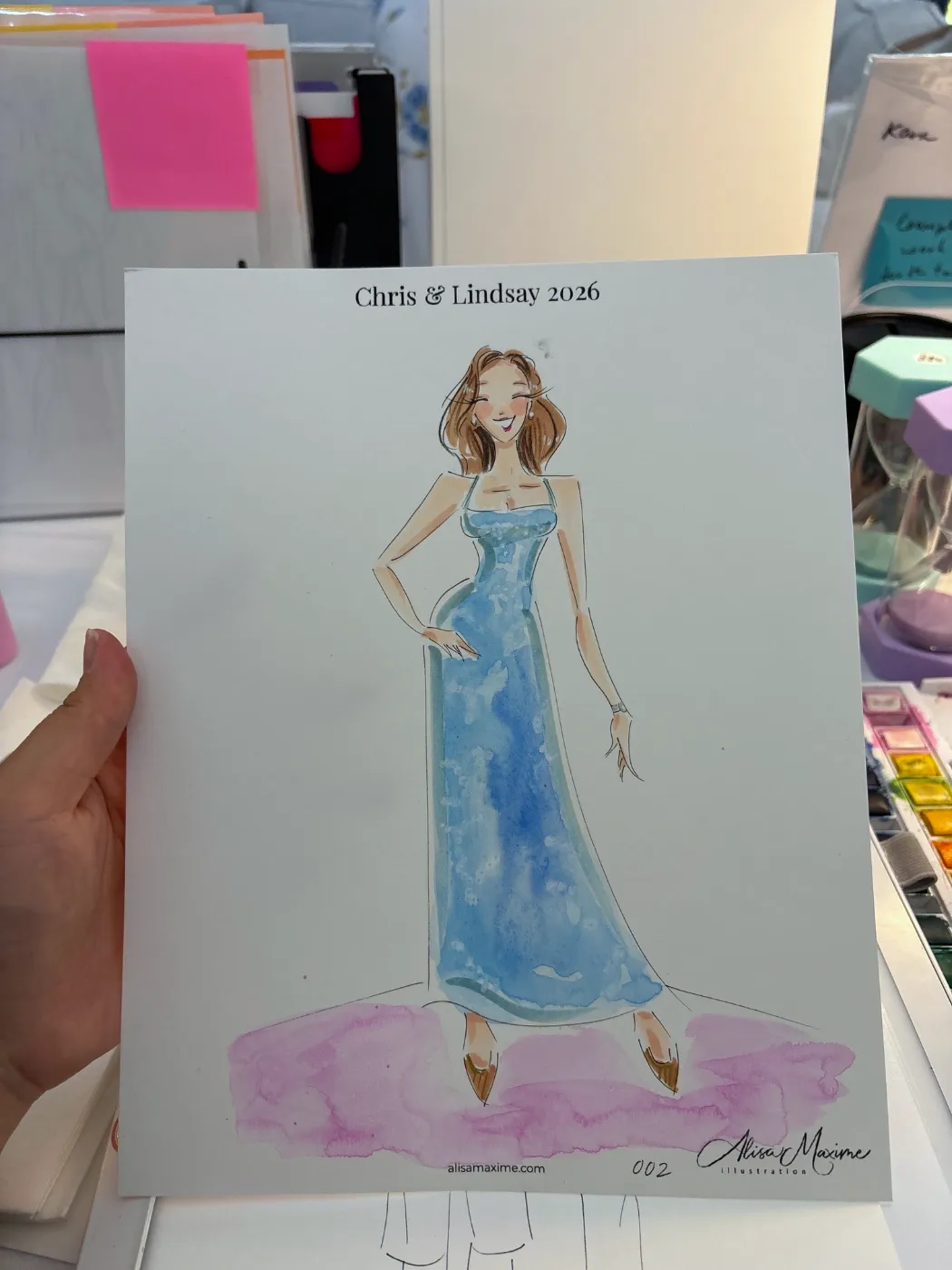 Live fashion sketch 3 from Post-Wedding Celebration in Poway, California