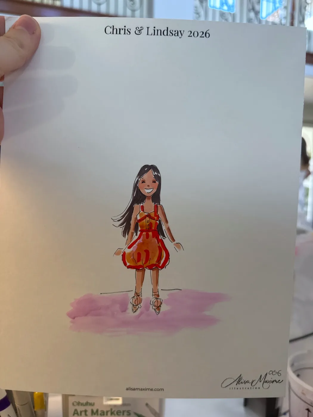 Live fashion sketch 6 from Post-Wedding Celebration in Poway, California