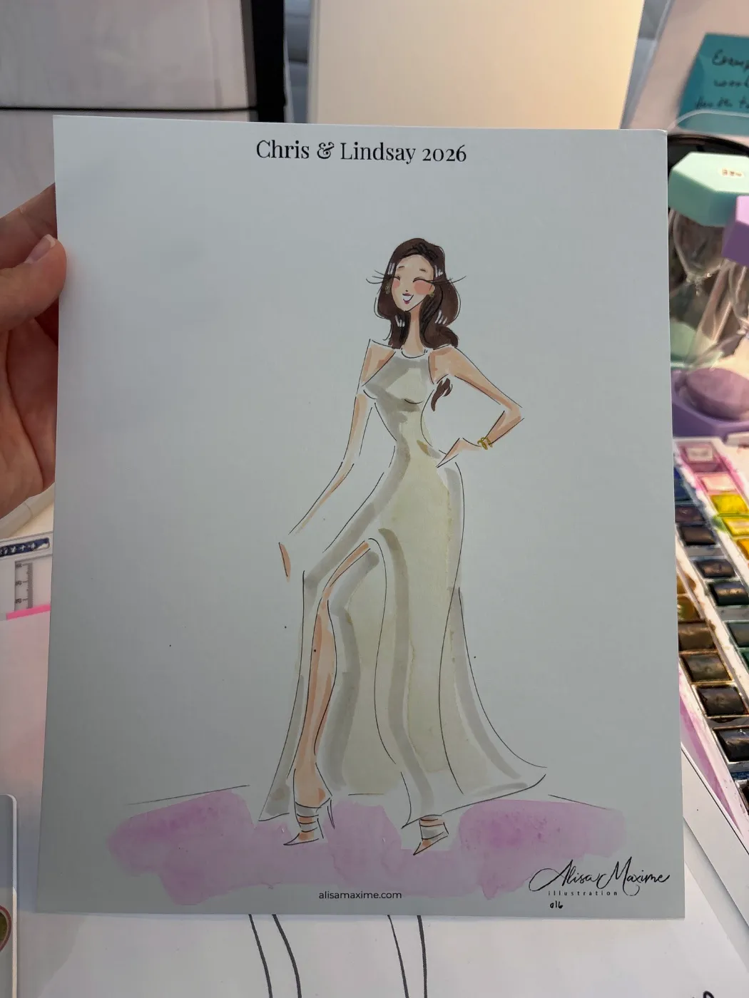 Live fashion sketch 16 from Post-Wedding Celebration in Poway, California