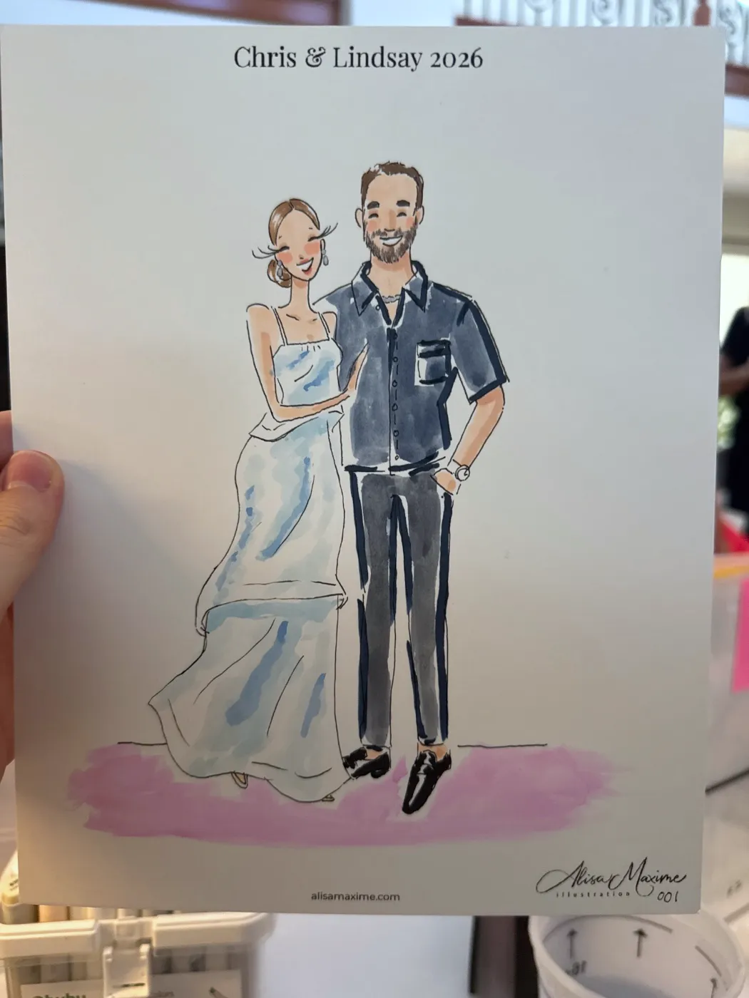 Live fashion sketch 2 from Post-Wedding Celebration in Poway, California