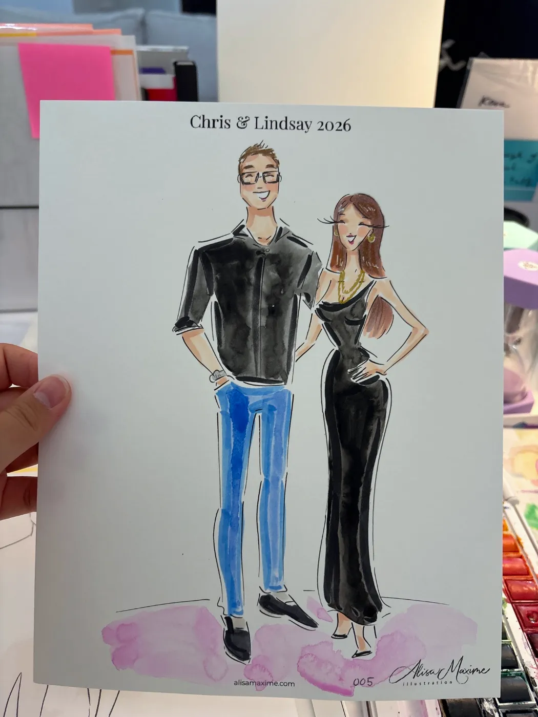 Live fashion sketch 5 from Post-Wedding Celebration in Poway, California