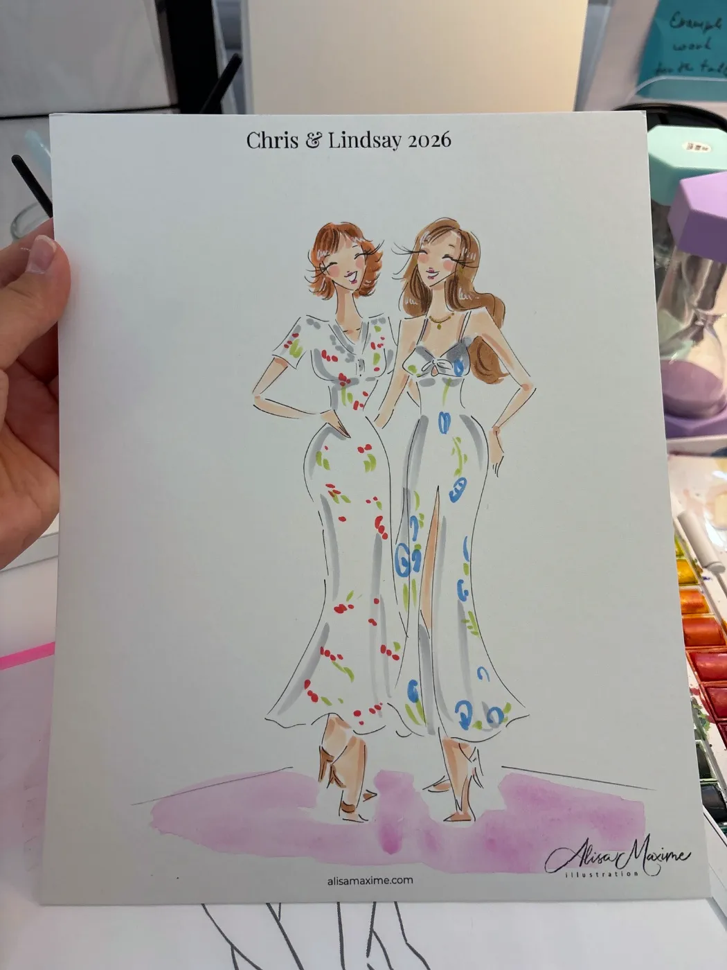 Live fashion sketch 8 from Post-Wedding Celebration in Poway, California