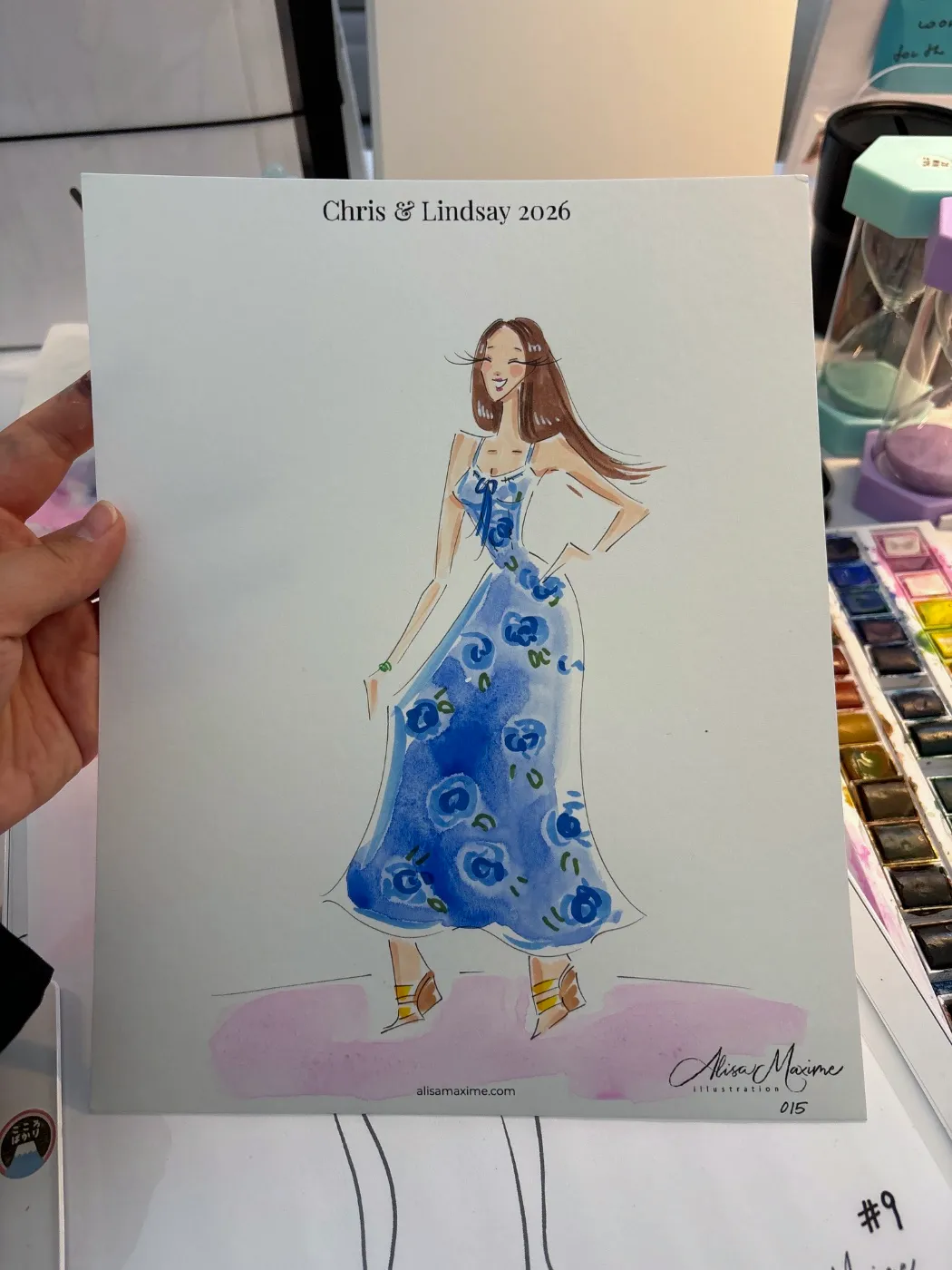 Live fashion sketch 15 from Post-Wedding Celebration in Poway, California