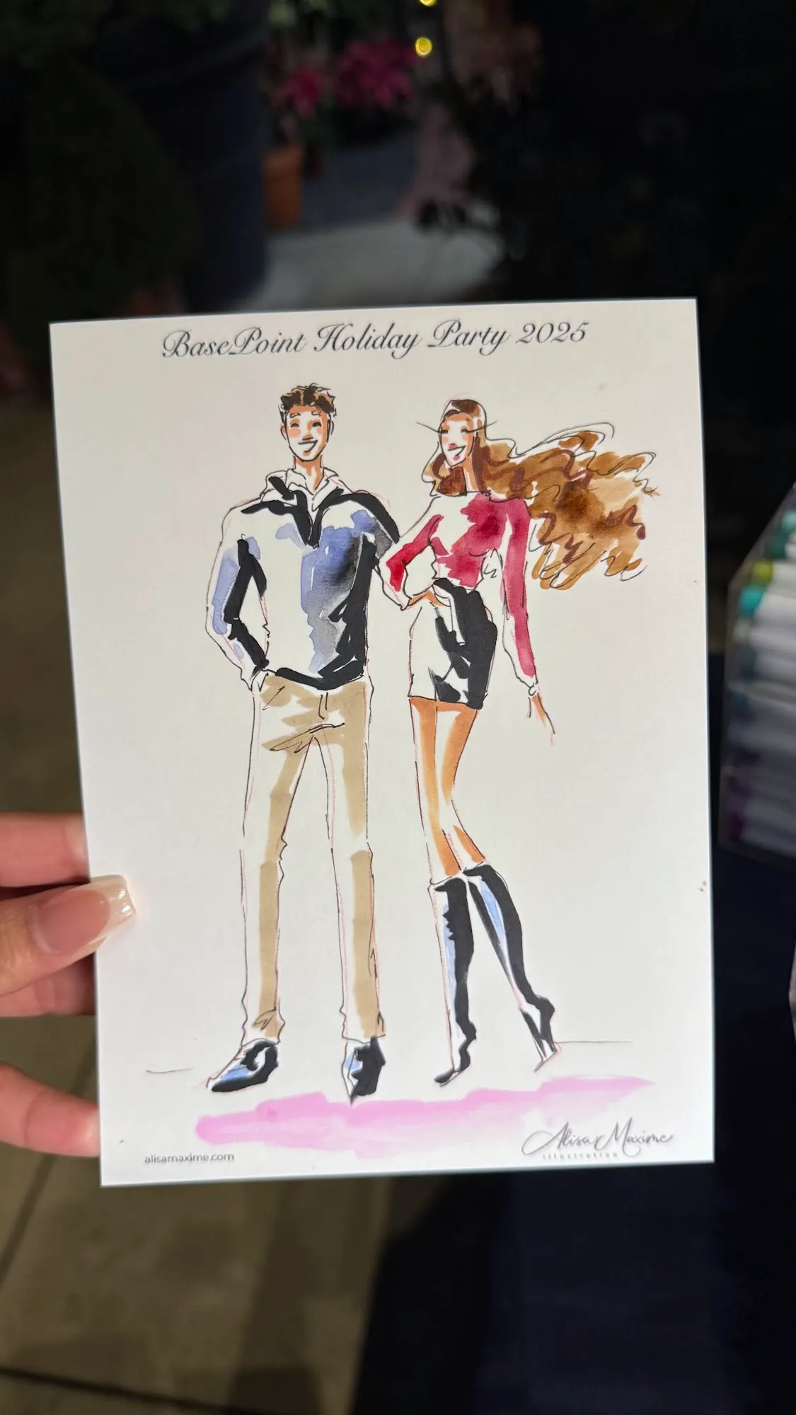 Live sketch from Holiday Party in Dallas