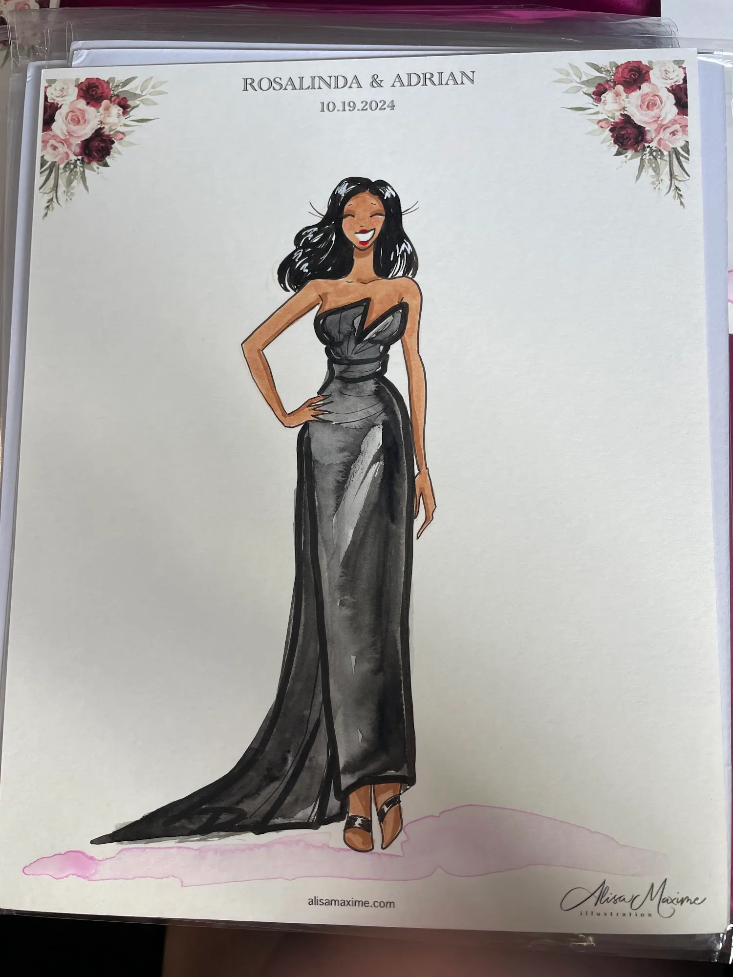 Live fashion sketch 10 from Wedding Celebration at Jardín Corinthian, Mission, TX