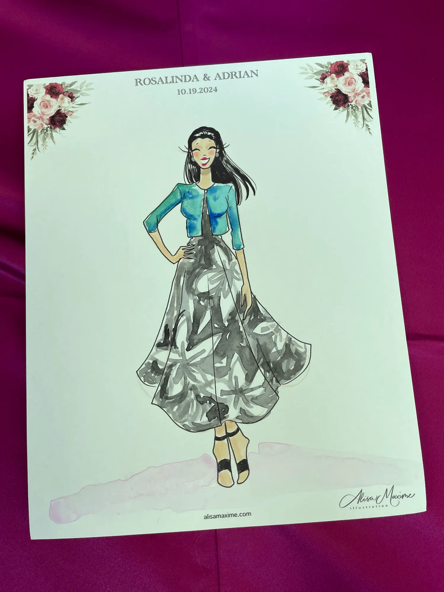 Live fashion sketch 3 from Wedding Celebration at Jardín Corinthian, Mission, TX